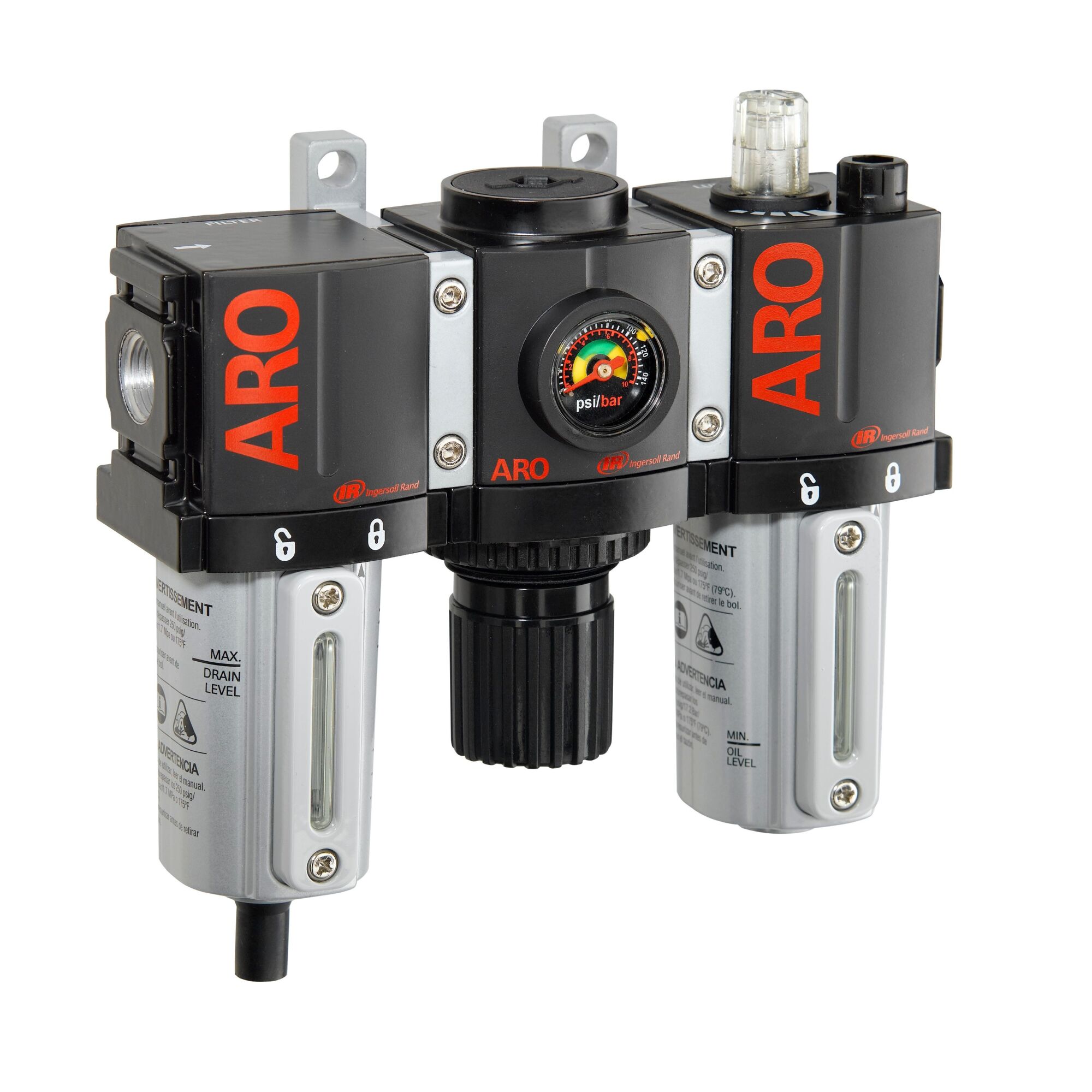 Regulador de aire 1/4in. de la serie 1500 de ARO Ingersoll Rand, rango de temperatura de -5 °C a 52 °C, Modelo C38221-810