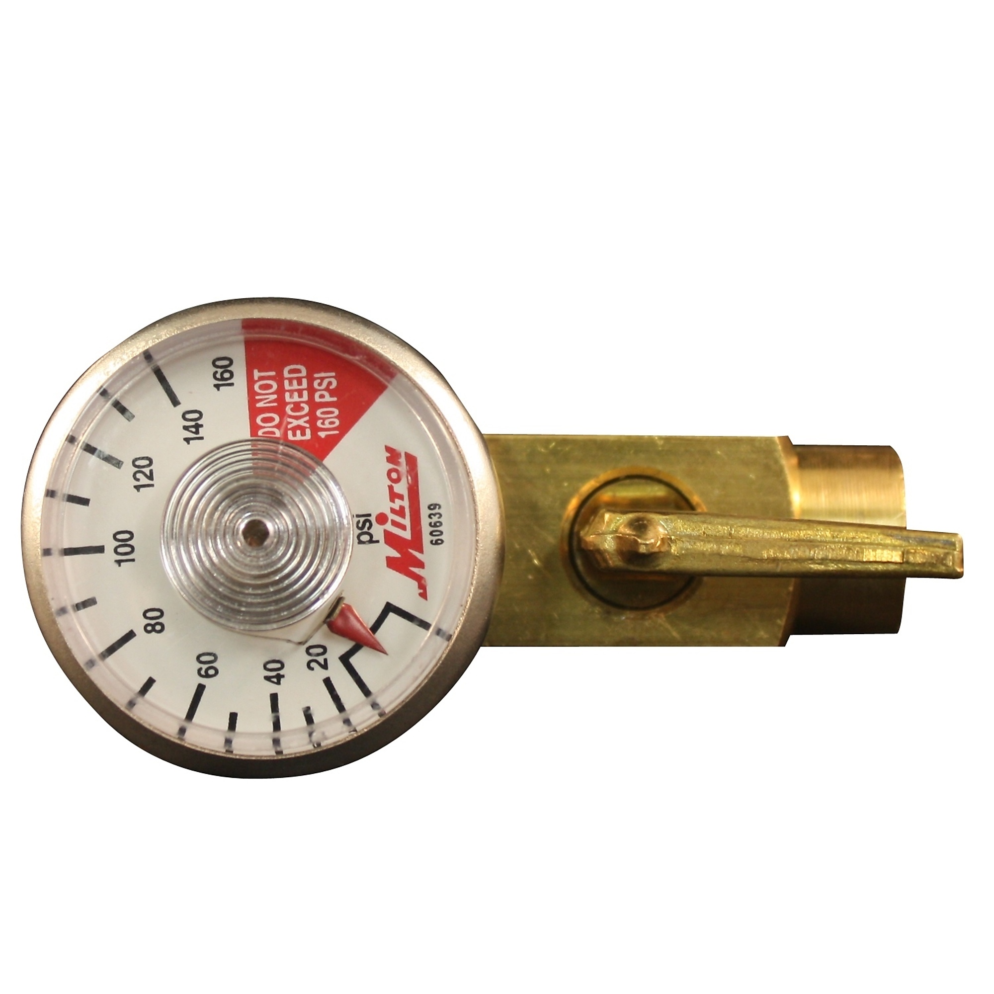 Regulador en línea con medidor Milton, 100 PSI máximo, Modelo # s-638-1