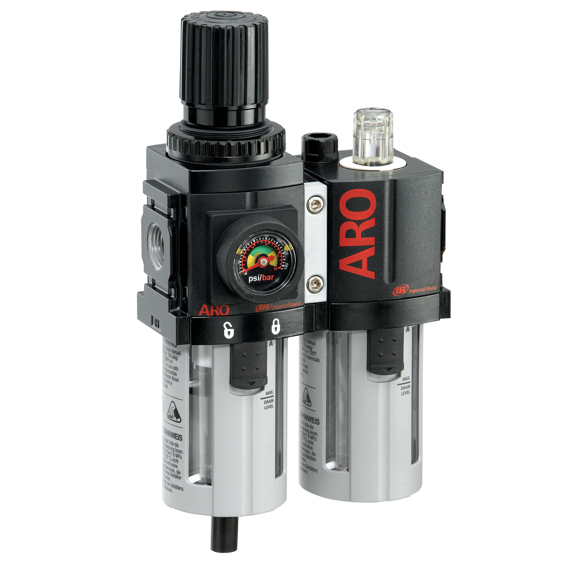 Accesorios para Sistema de Aire Combinado Ingersoll Rand ARO, 3/8in., Filtro, Regulador, Lubricador, 71 CFM, Modelo# C38231600VS