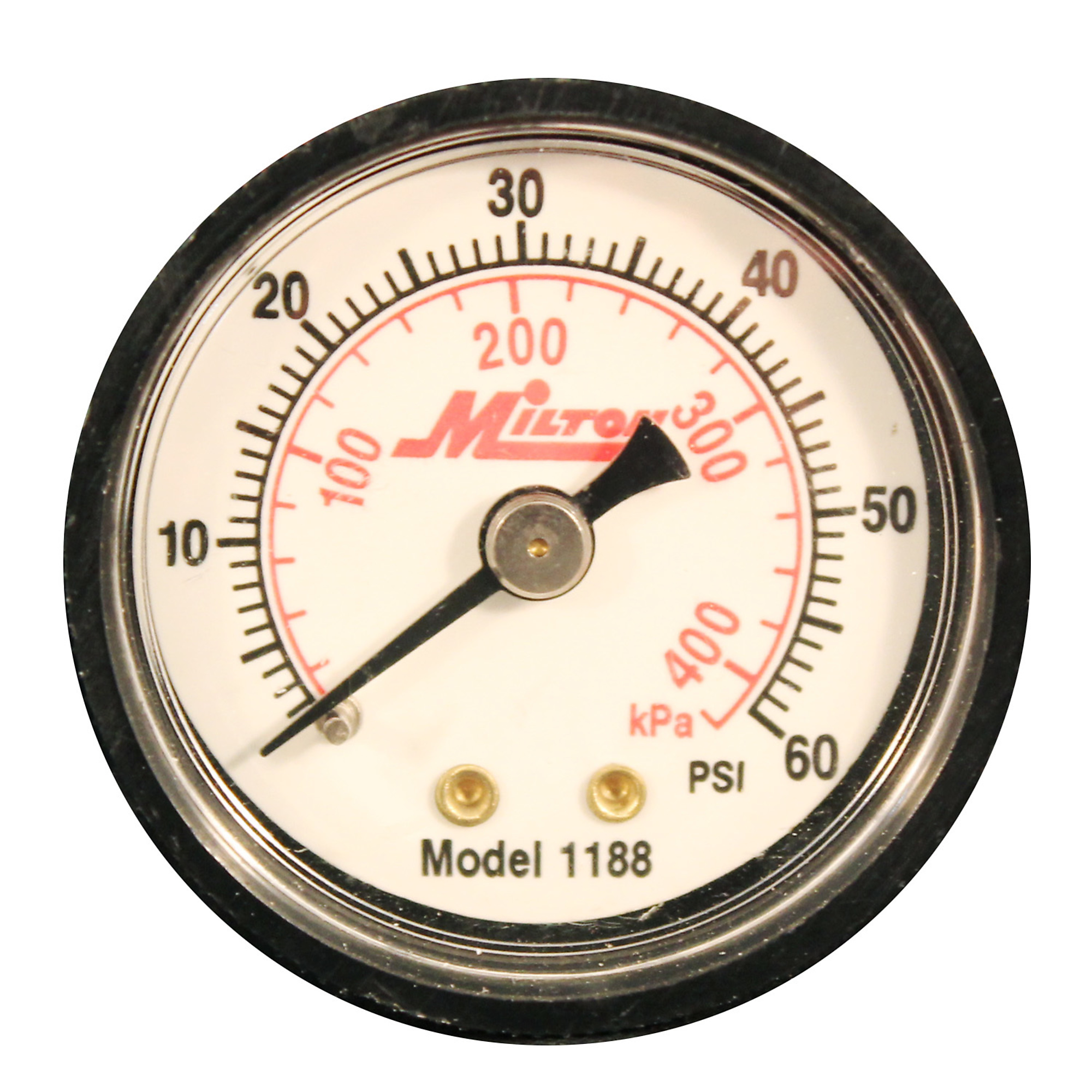 Indicador de Presión Milton Gauge, 0-60 PSI, Max. 60 PSI, Modelo# 1188