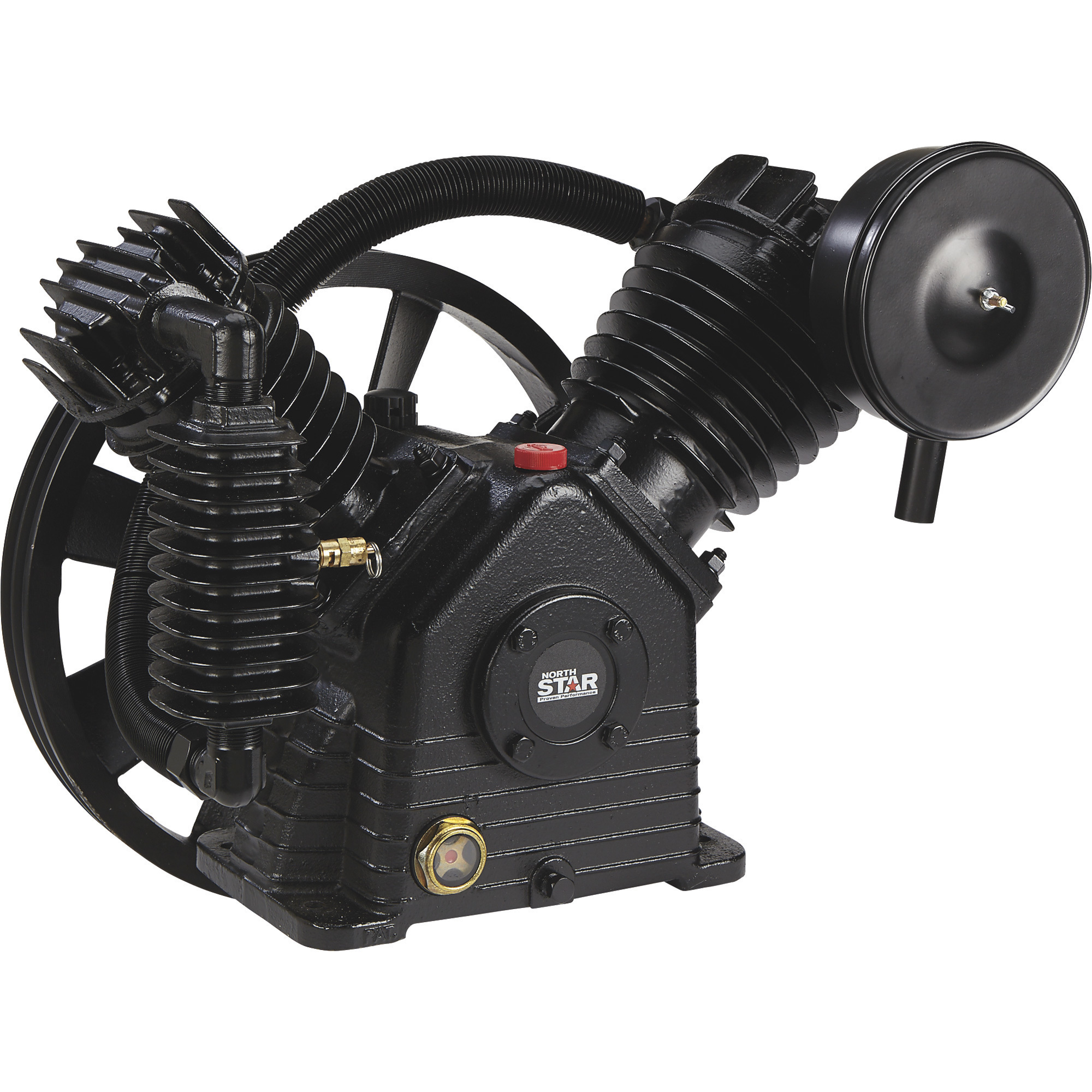 Bomba de compresor de aire NorthStar, de 2 etapas, de 2 cilindros, 24.4 CFM a 90 PSI, 175 máx. PSI