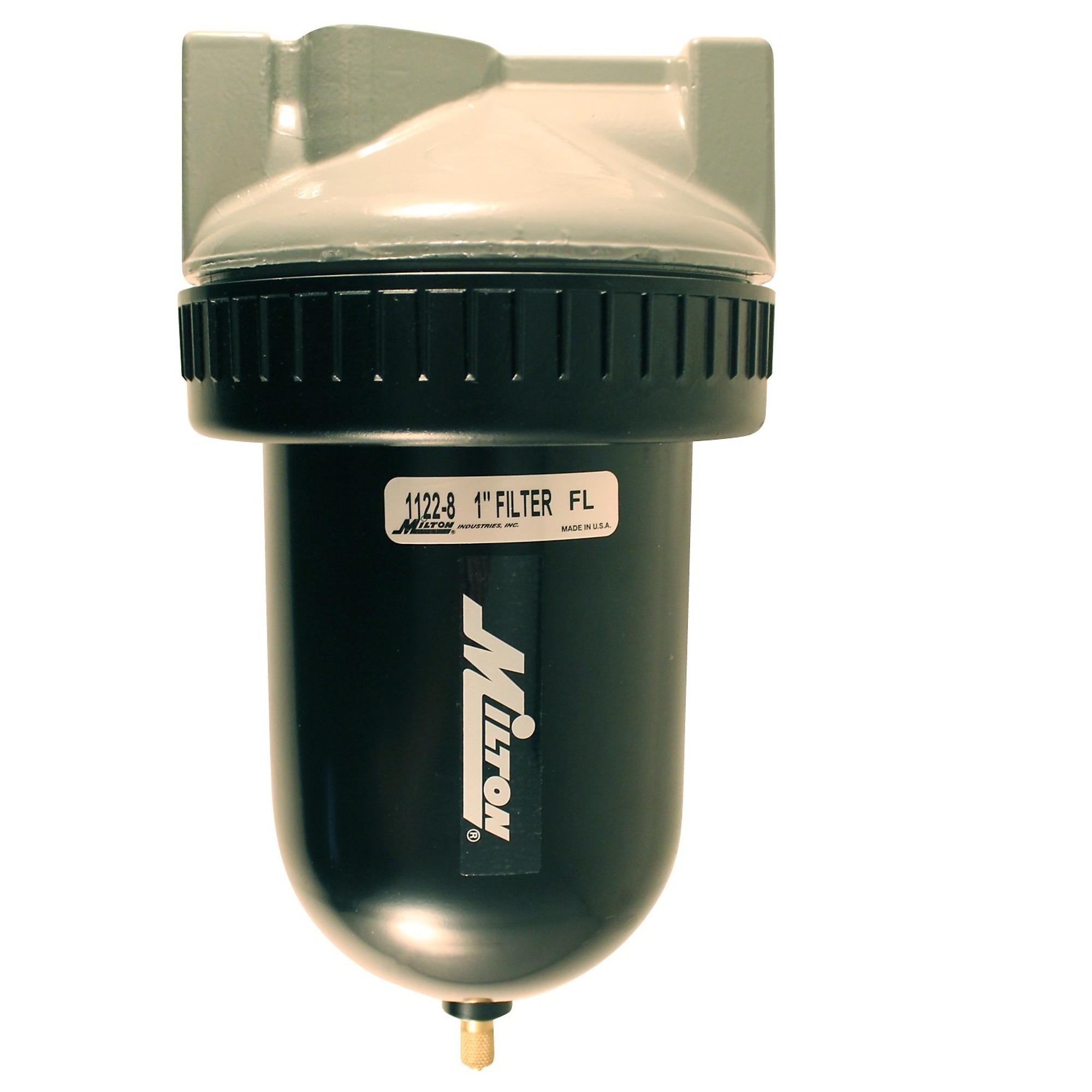 Filtro Milton para tazón metálico con capacidad máxima de 250 PSI, modelo# 1122-8.