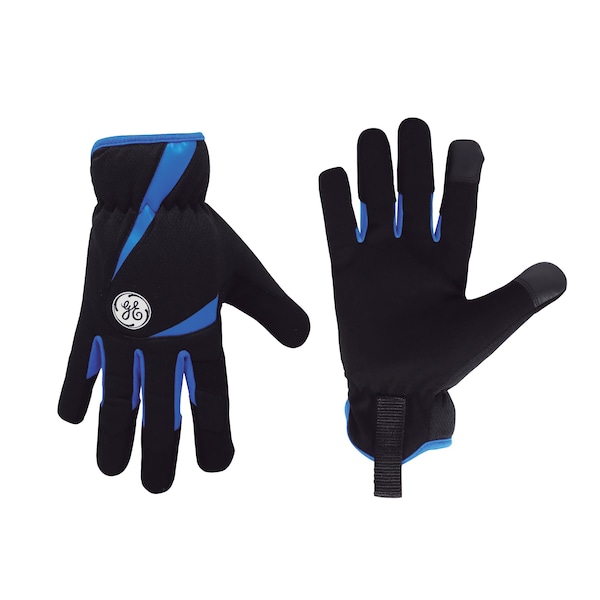 Guantes de Mecánico Ge, M, Negro, Azul, Spandex - GG400LC