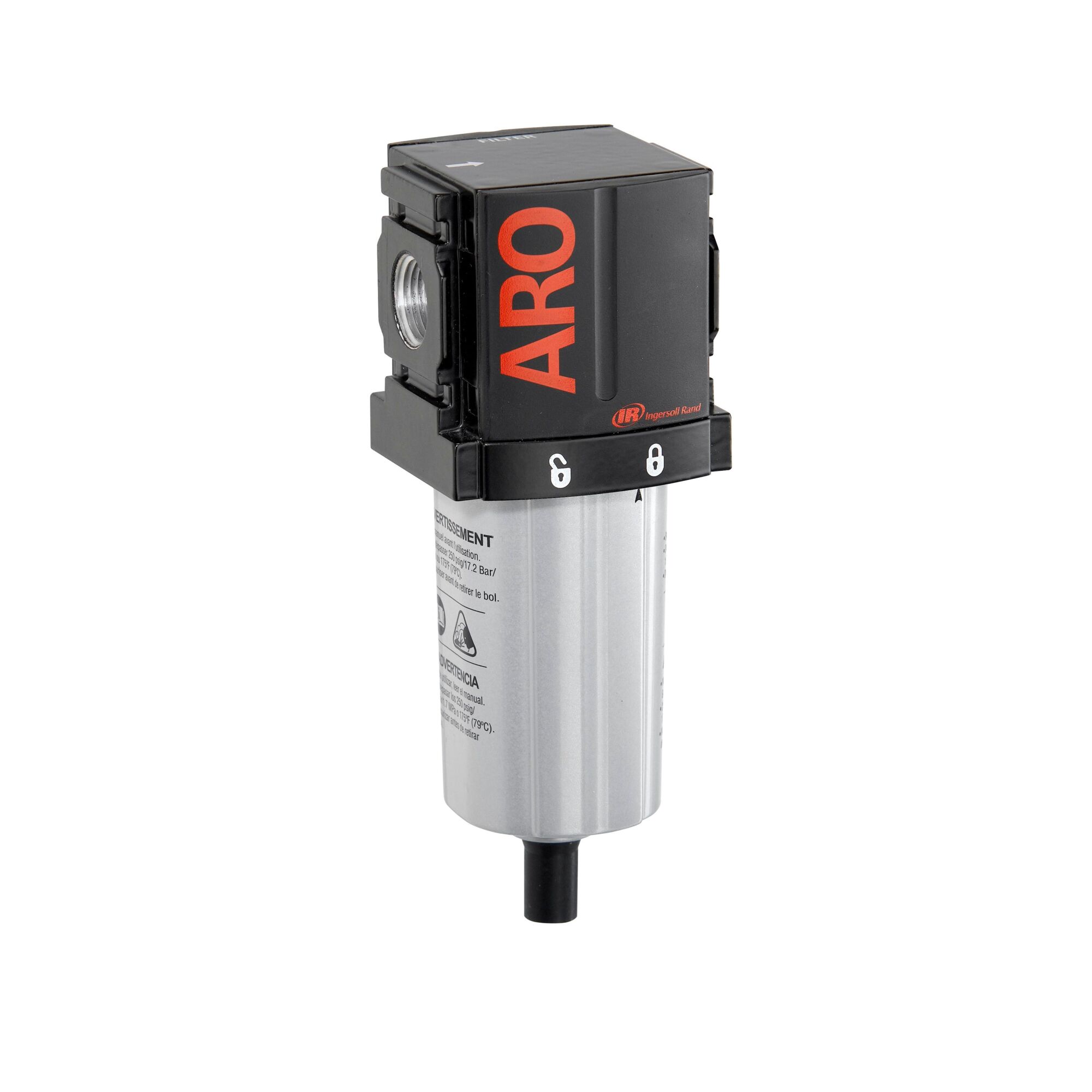 Filtro de 1/4 de pulgada de la serie 1500 de ARO Ingersoll Rand, modelo F35221-420.