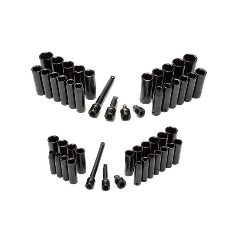 Juego de herramientas mecánicas Husky de 1/4, 3/8 y 1/2 pulgadas con juegos de impacto y bandejas de almacenamiento de EVA (370 piezas) - H370MTSIMPEVACB
