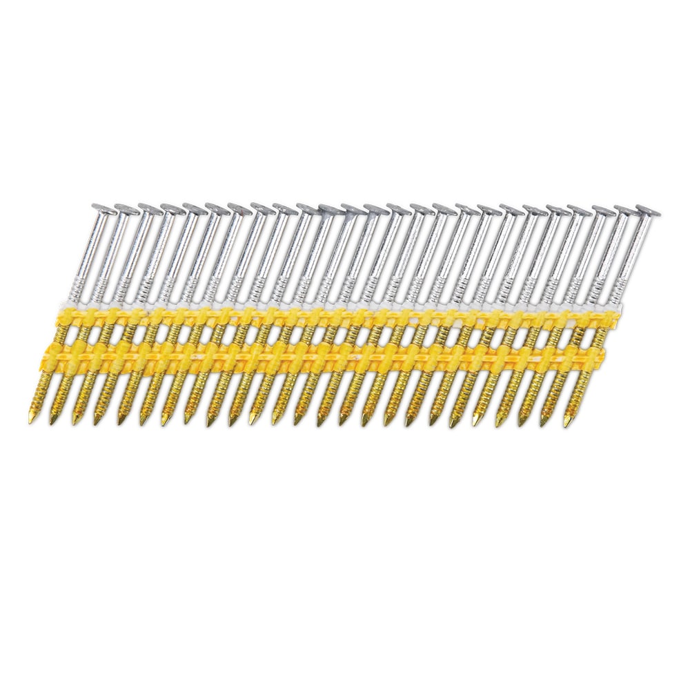 Clavos para armazón colados con anillo, galvanizados en caliente de 2-3/8 pulgadas x 0.113 pulgadas, ángulo de 21 grados (5000 por caja) 0807150