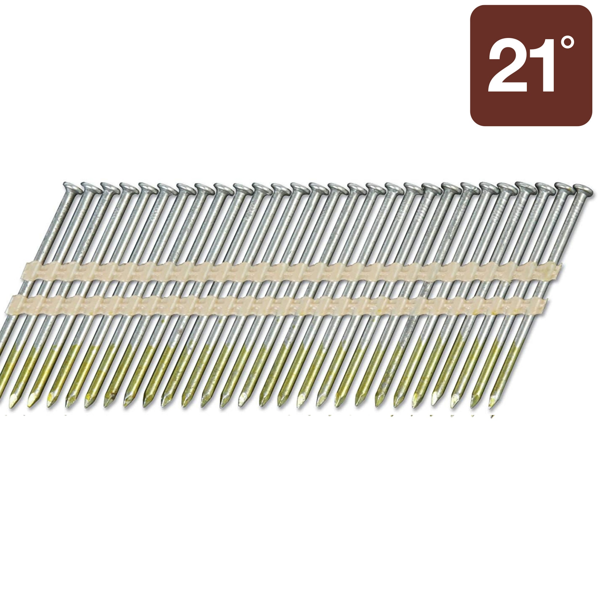 Clavos de armazón colados con cabeza brillante de 3 pulgadas x 0.131 pulgadas a 21 grados (192,000 por tarima)
