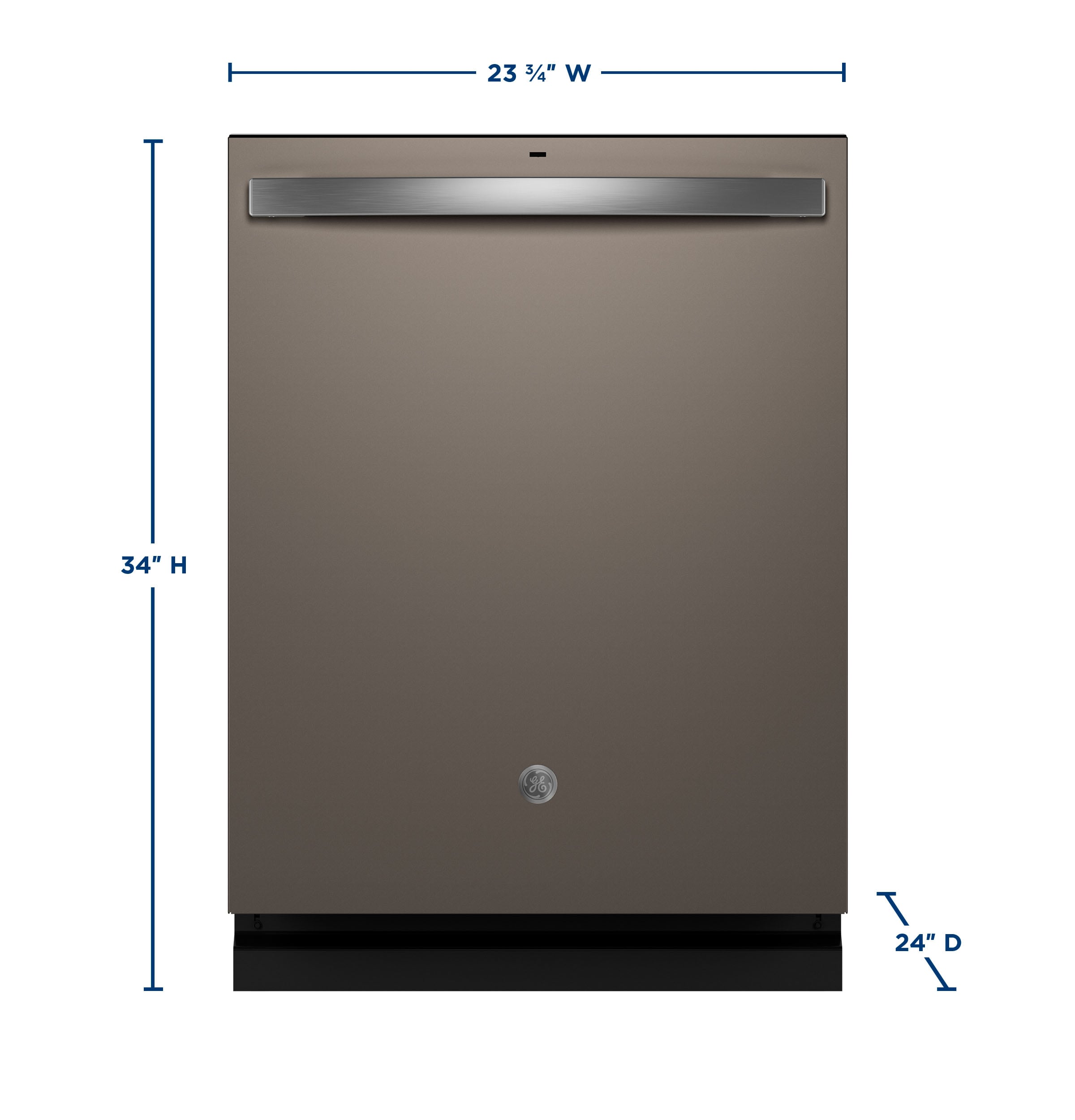 Lavavajillas Empotrado de 24 pulgadas con Control Superior de GE, Tecnología Dry Boost y Tercer Estante (Gris Pizarra) ENERGY STAR, Nivel de Ruido Muy Silencioso de 47 Decibeles GDT650SMVES