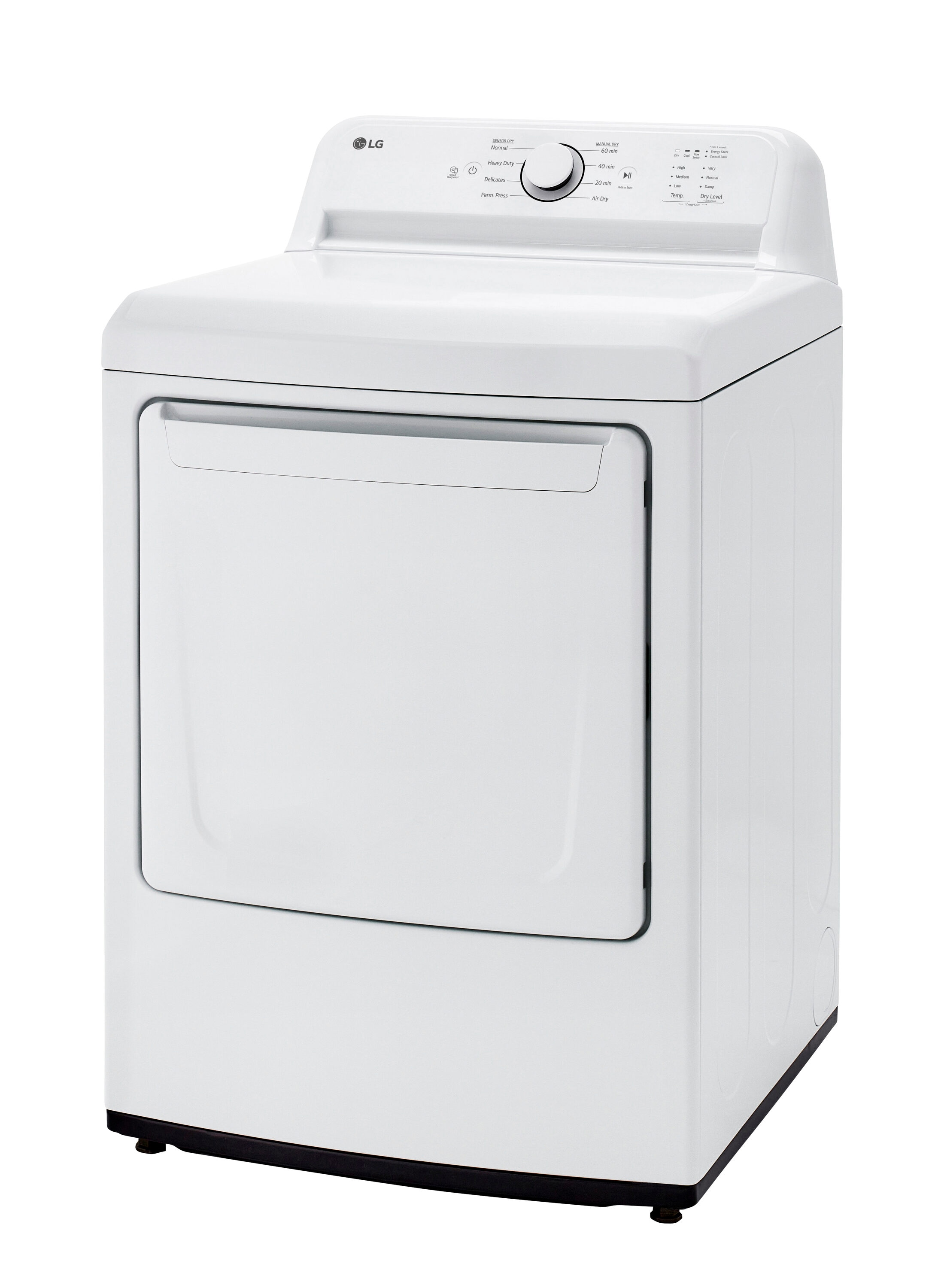 Secadora eléctrica de 7.3 pies cúbicos con ventilación (blanco) certificada Energy Star DLE6100W de LG.