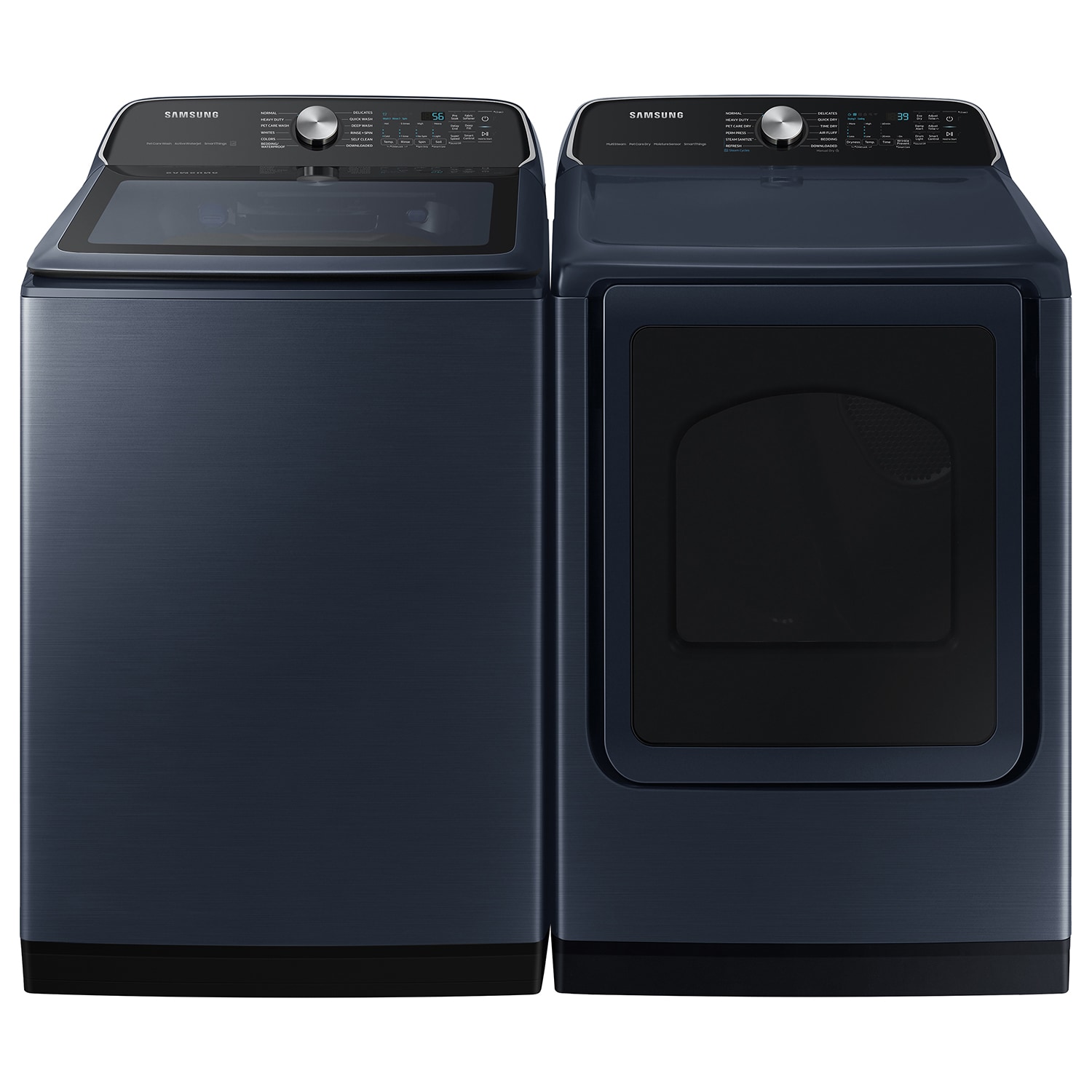 Samsung Cuidado de Mascotas Secado y Desinfección al Vapor+ Secadora Eléctrica de 7.4 pies cúbicos con Ciclo de Vapor (Navy Cepillado) DVE54CG7150D