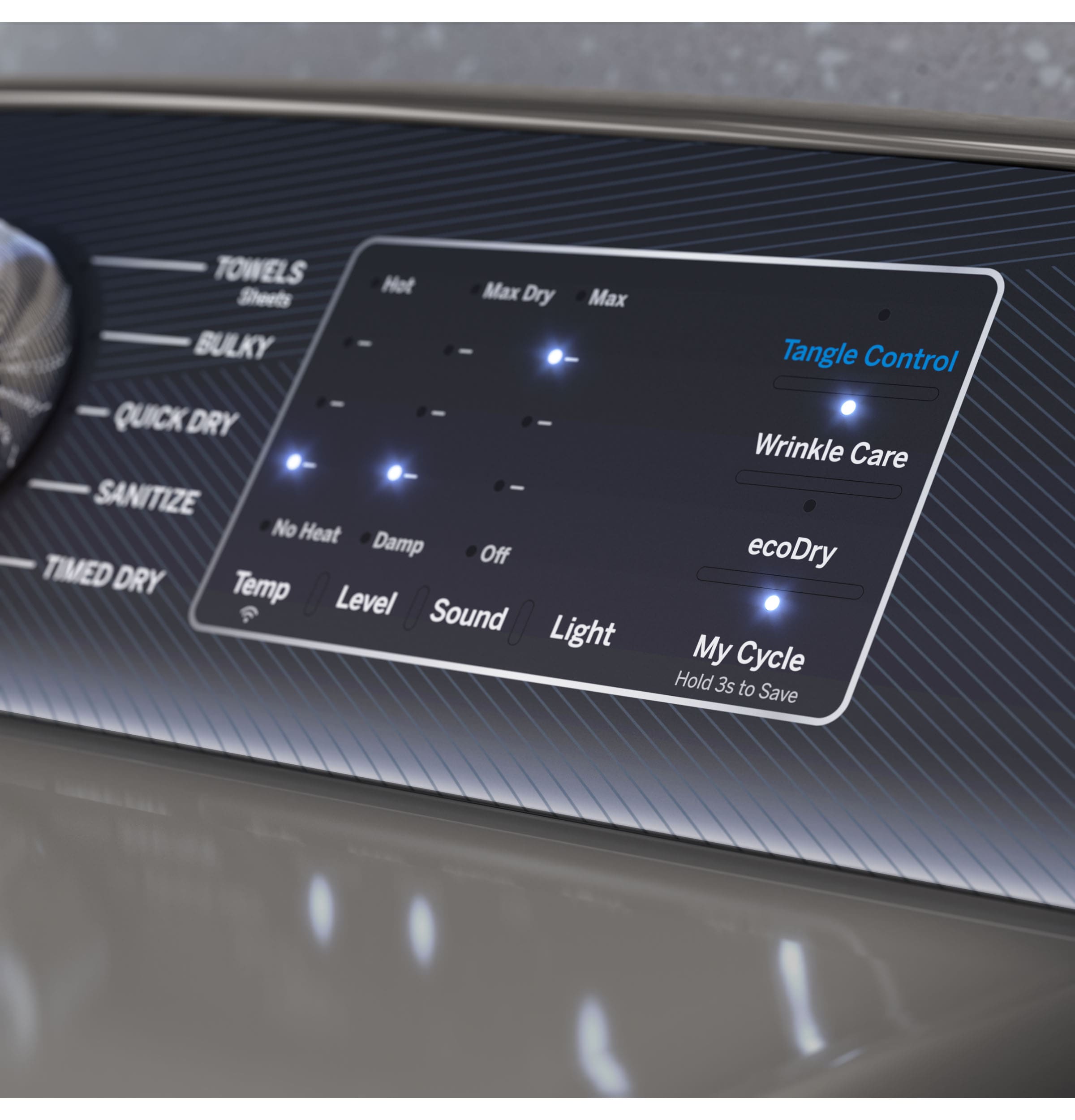 Secadora eléctrica con ciclo de vapor de 7.4 pies cúbicos de la línea GE Profile (Gris Diamante) certificada Energy Star PT70EBPTDG