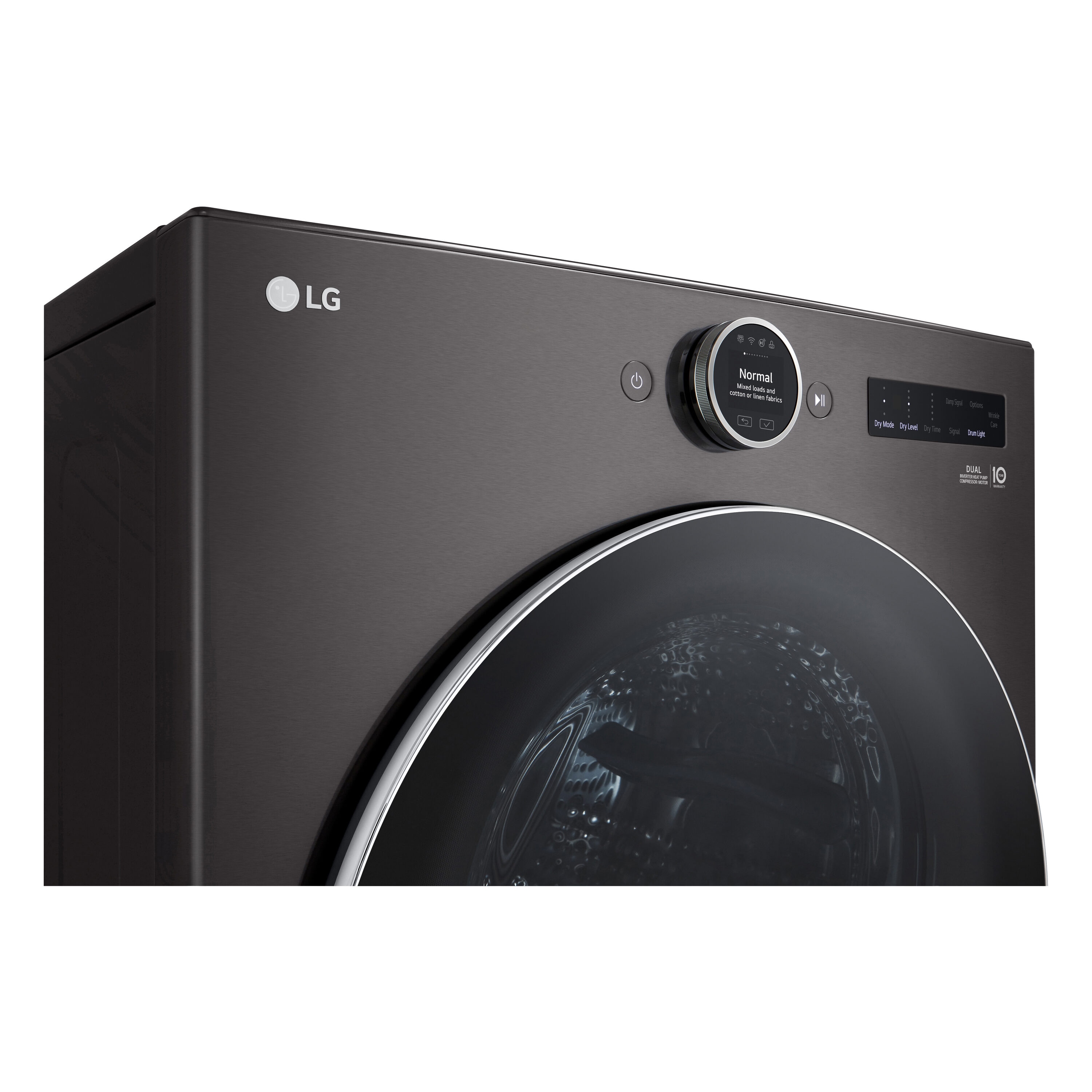 Secadora eléctrica apilable LG de 7.8 pies cúbicos sin ventilación con bomba de calor (Acero Negro) Certificada por Energy Star DLHC5502B