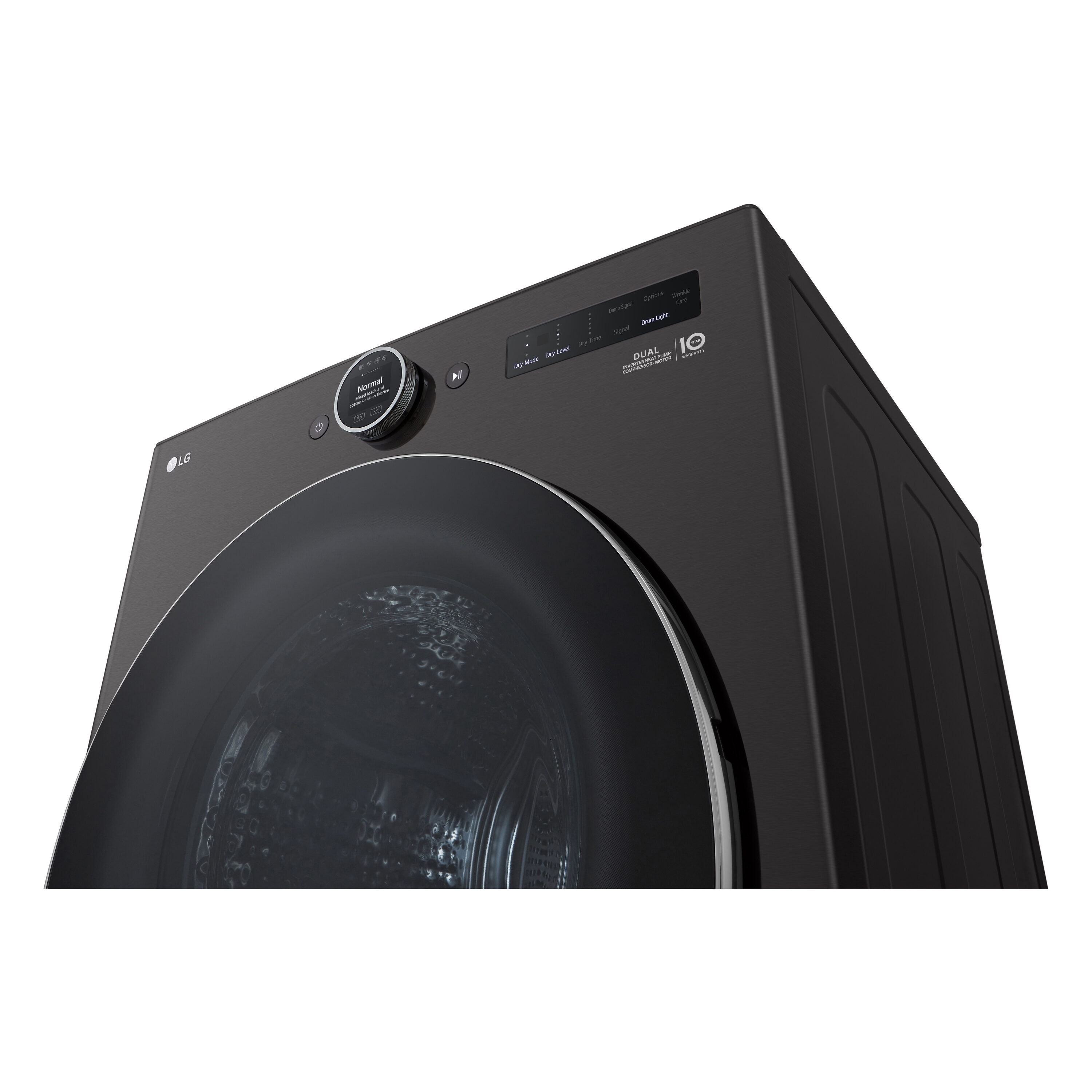 Secadora eléctrica apilable LG de 7.8 pies cúbicos sin ventilación con bomba de calor (Acero Negro) Certificada por Energy Star DLHC5502B