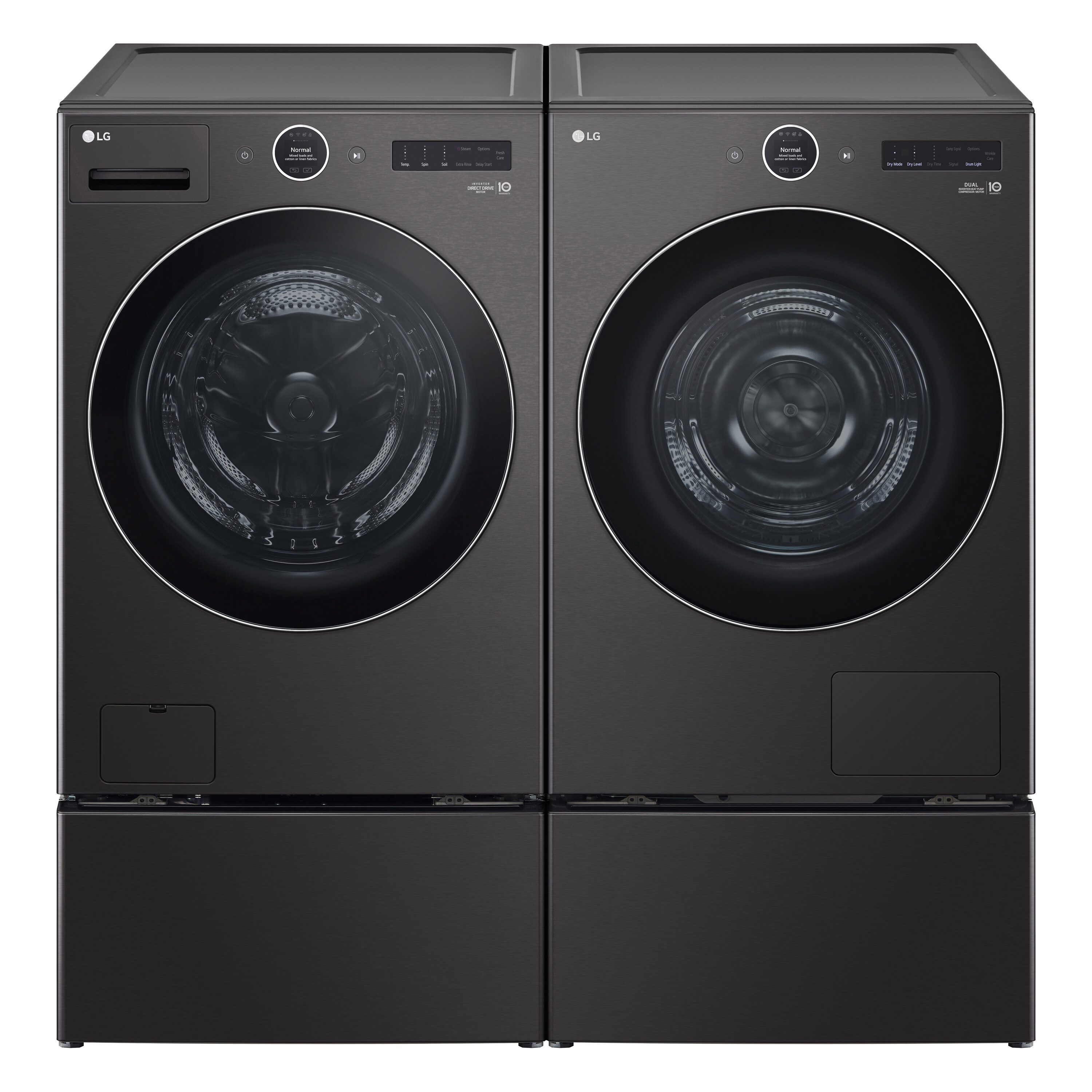 Secadora eléctrica apilable LG de 7.8 pies cúbicos sin ventilación con bomba de calor (Acero Negro) Certificada por Energy Star DLHC5502B