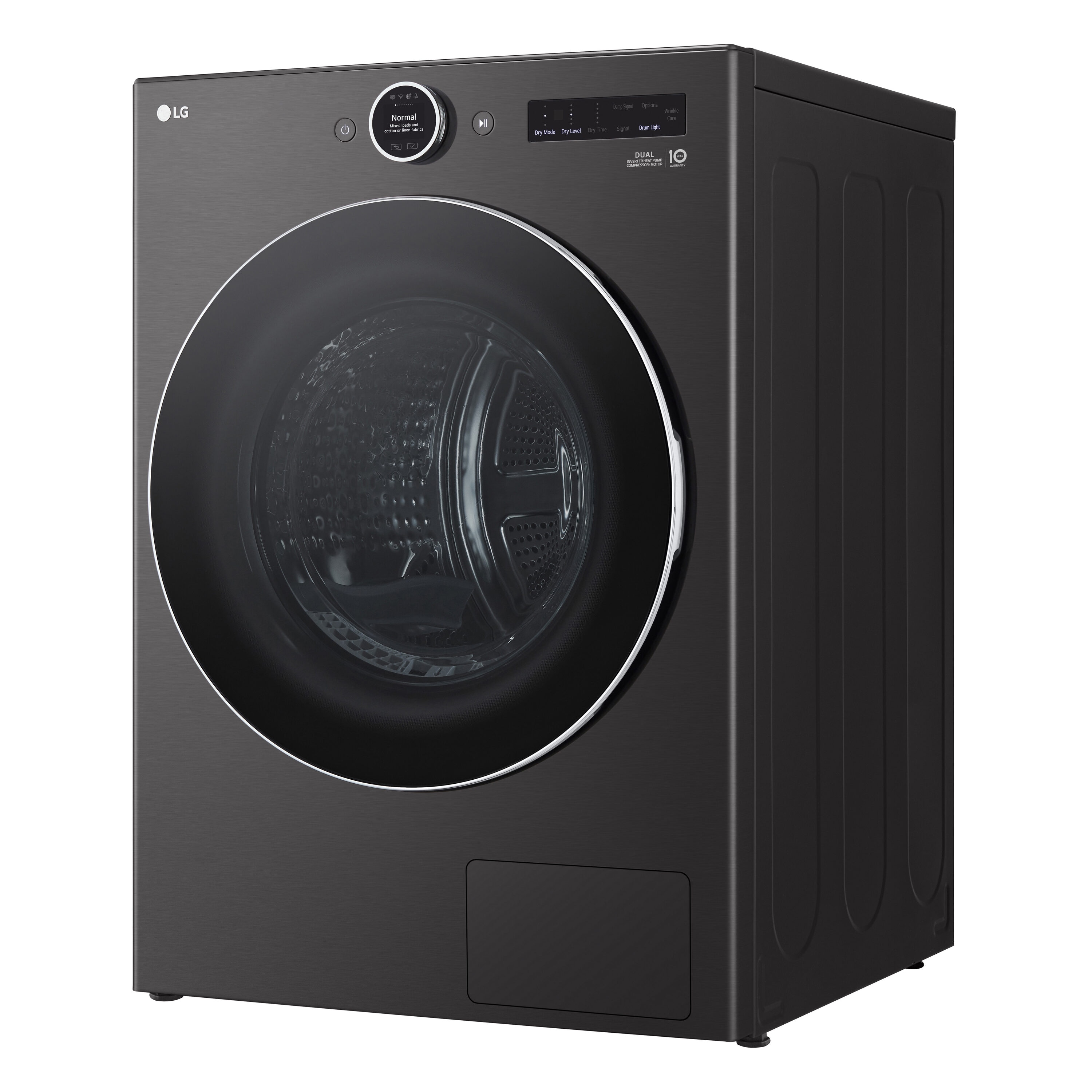 Secadora eléctrica apilable LG de 7.8 pies cúbicos sin ventilación con bomba de calor (Acero Negro) Certificada por Energy Star DLHC5502B