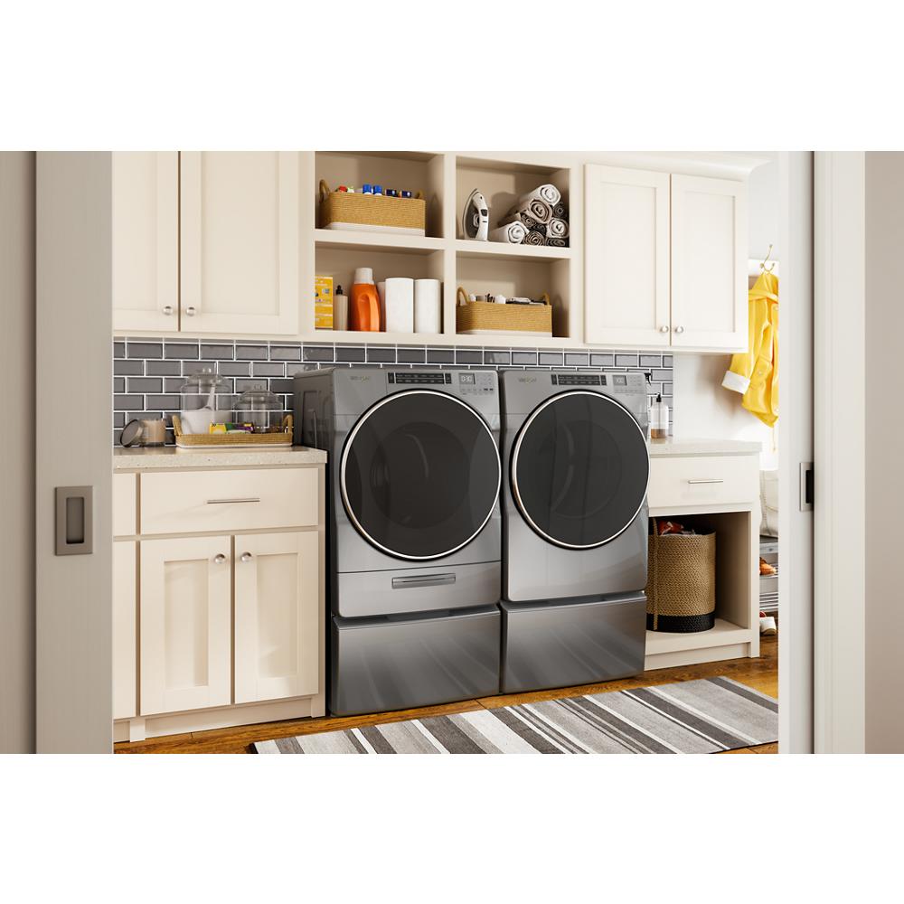 Secadora eléctrica apilable con ciclo de vapor de 7.4 pies cúbicos de Whirlpool (color Chrome Shadow) certificada Energy Star WED8620HC