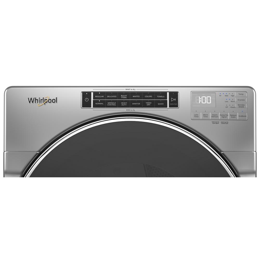 Secadora eléctrica apilable con ciclo de vapor de 7.4 pies cúbicos de Whirlpool (color Chrome Shadow) certificada Energy Star WED8620HC