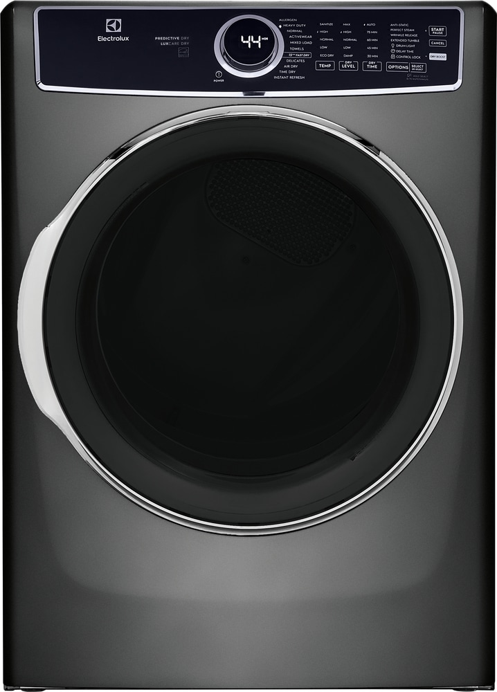 Secadora a gas apilable con ciclo de vapor y tecnología Predictive Dry y Instant Refresh de Electrolux de 8 pies cúbicos (Titanio) con certificación Energy Star ELFG7637AT