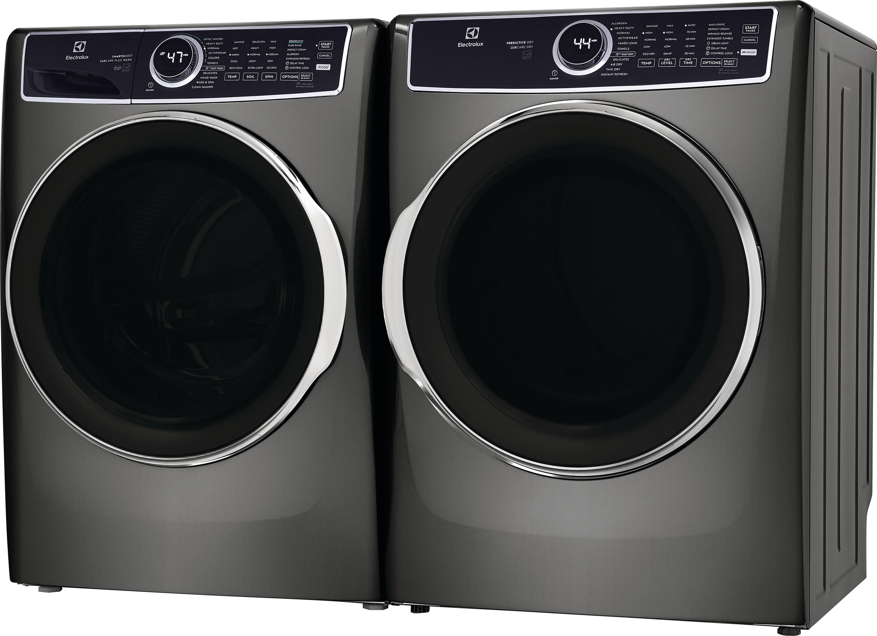 Secadora a gas apilable con ciclo de vapor y tecnología Predictive Dry y Instant Refresh de Electrolux de 8 pies cúbicos (Titanio) con certificación Energy Star ELFG7637AT