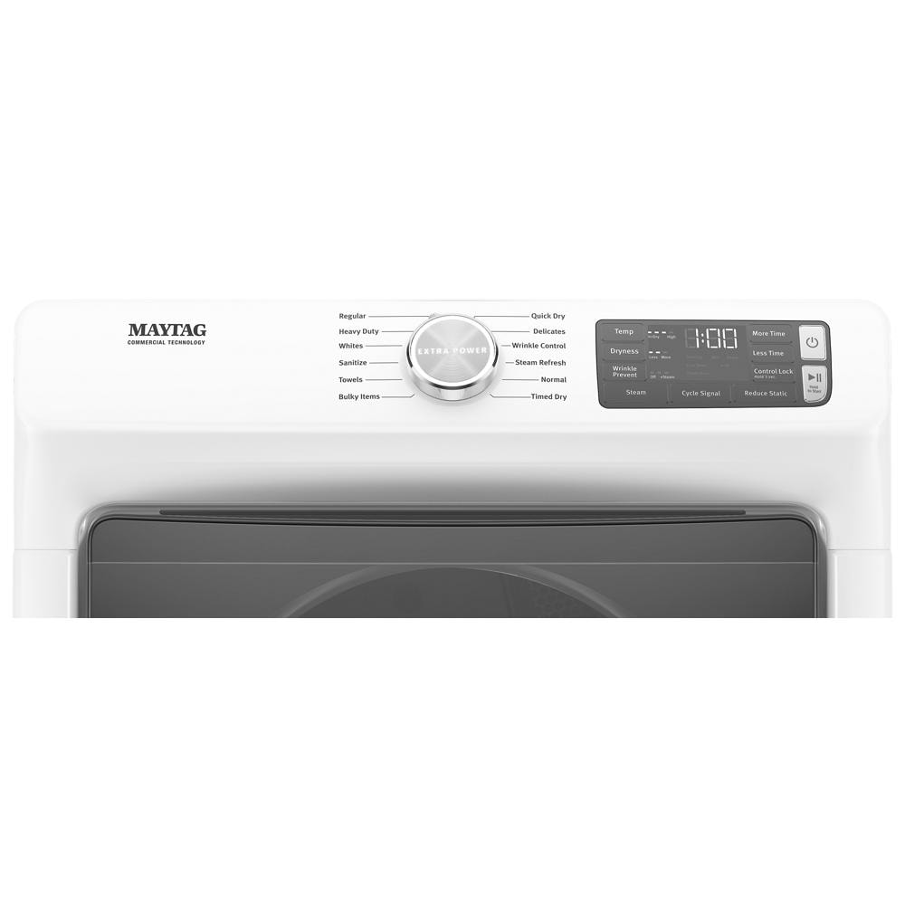 Secadora eléctrica apilable con ciclo de vapor de 7.3 pies cúbicos de Maytag (Blanco) con certificación Energy Star - MED6630HW