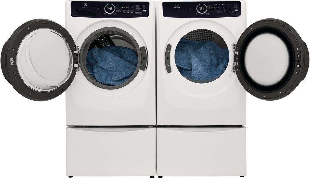 Secadora a gas con ciclo de vapor apilable de 8 pies cúbicos Electrolux (blanca) con certificación ENERGY STAR ELFG7437AW
