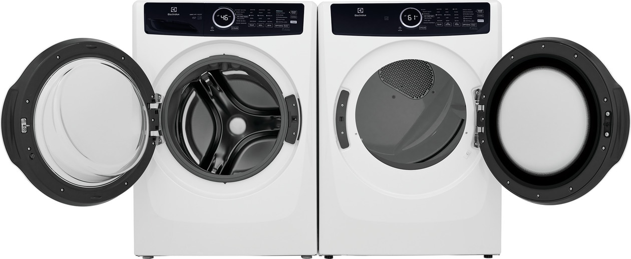 Secadora a gas con ciclo de vapor apilable de 8 pies cúbicos Electrolux (blanca) con certificación ENERGY STAR ELFG7437AW