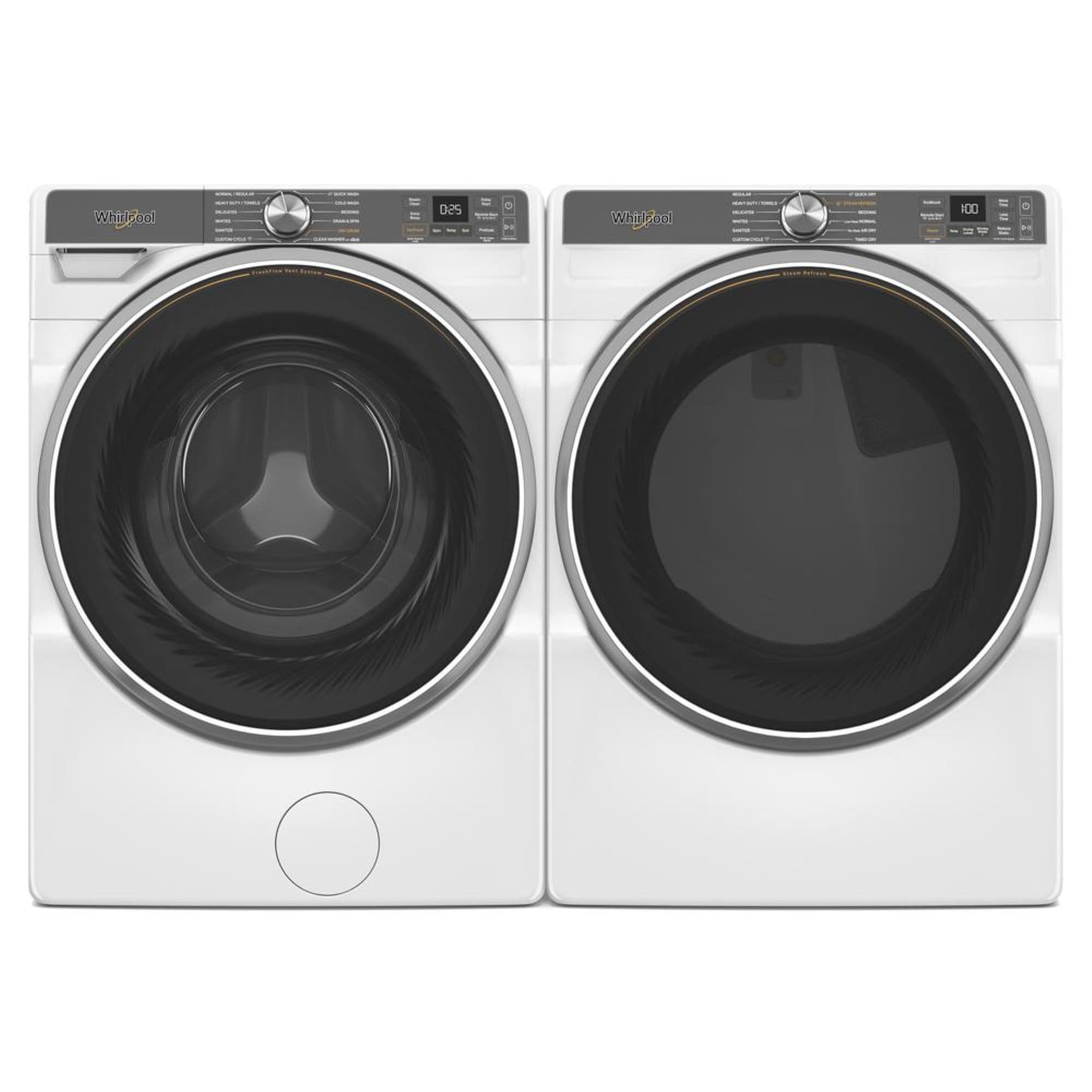 Secadora de gas apilable compatible con vapor de 7.4 pies cúbicos de Whirlpool (Blanca)
