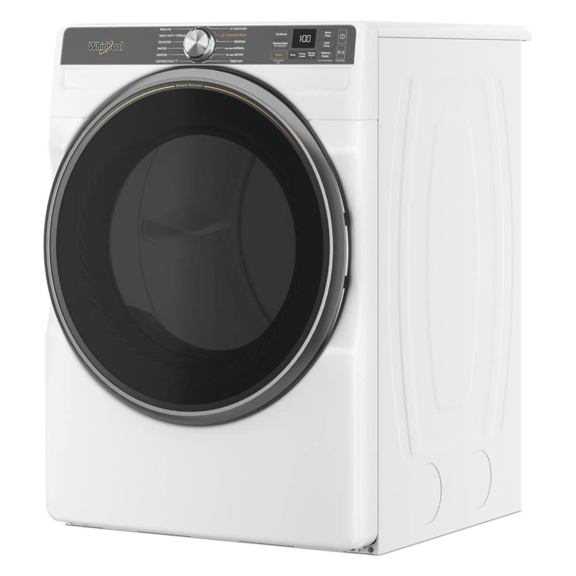 Secadora de gas apilable compatible con vapor de 7.4 pies cúbicos de Whirlpool (Blanca)