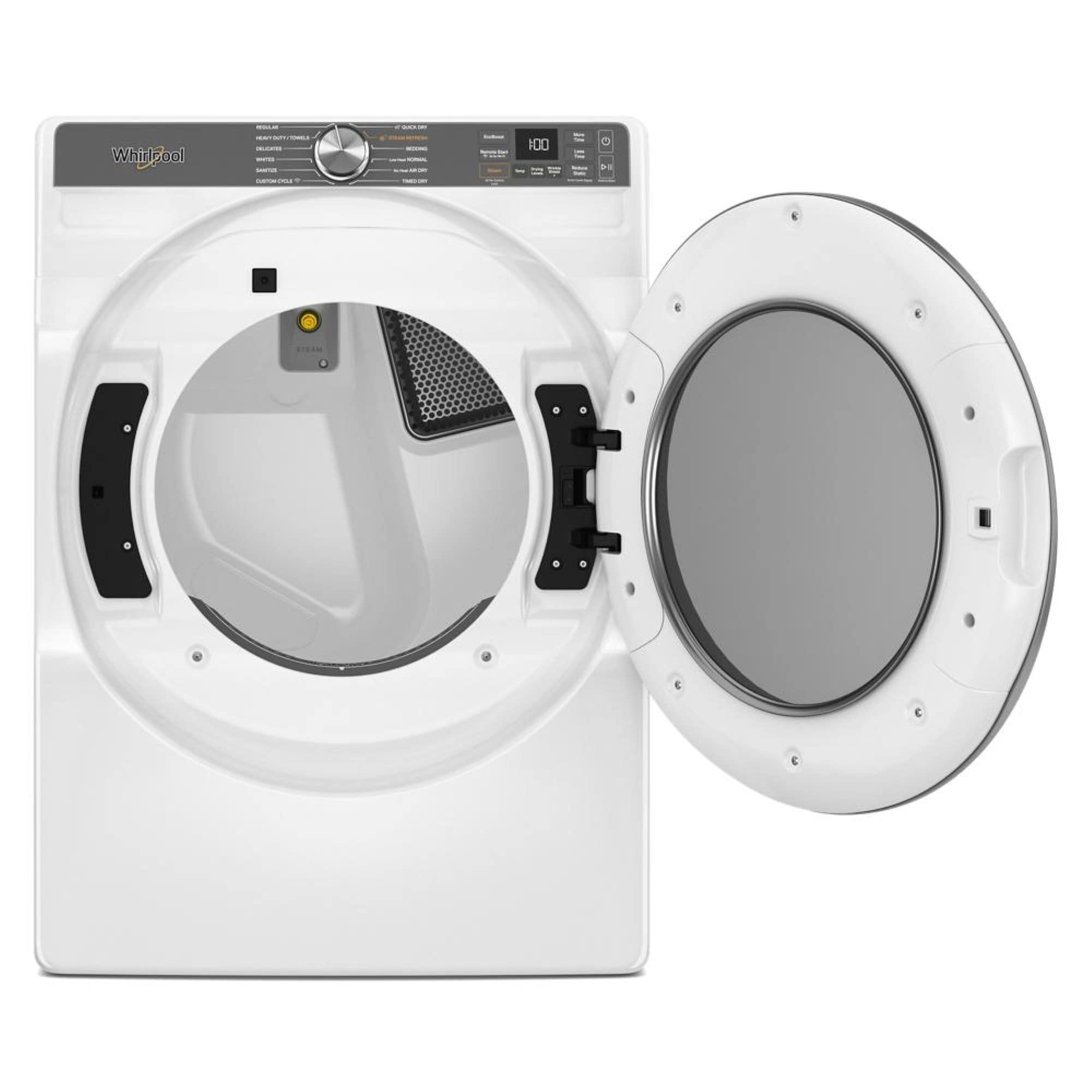 Secadora de gas apilable compatible con vapor de 7.4 pies cúbicos de Whirlpool (Blanca)