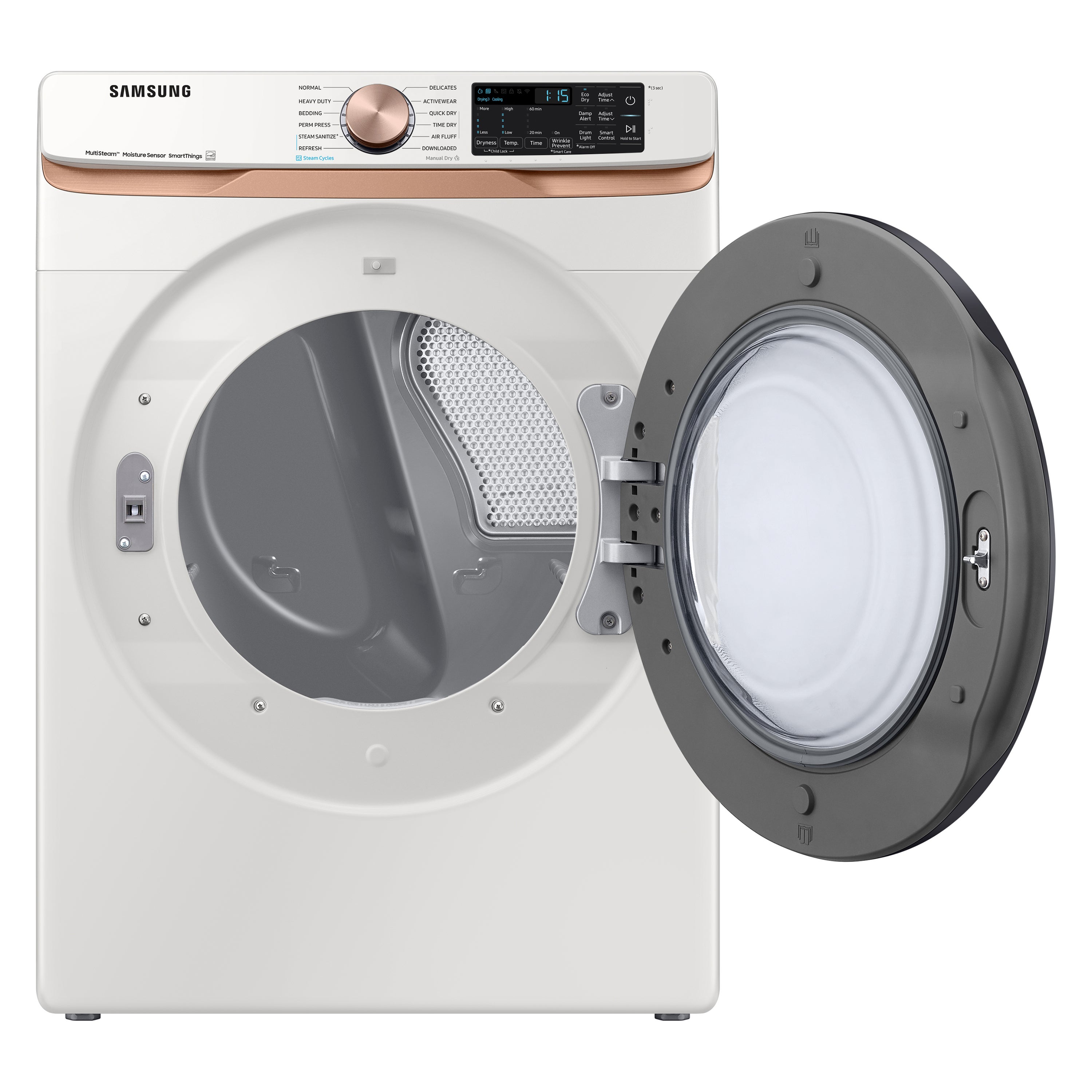 Secadora eléctrica apilable con ciclo de vapor de 7.5 pies cúbicos (Marfil) Certificado Energy Star DVE50BG8300E de Samsung