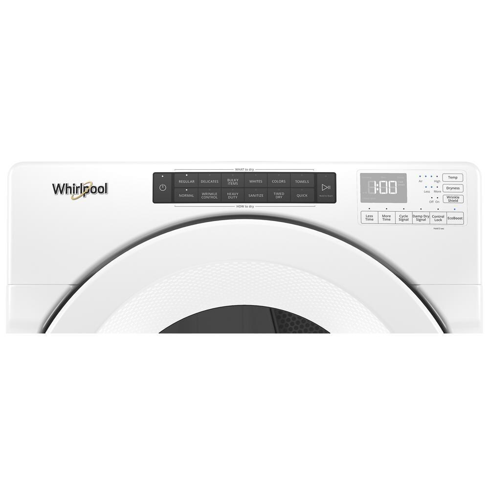 Secadora de gas apilable Whirlpool de 7.4 pies cúbicos (Blanca) Certificada Energy Star WGD560LHW