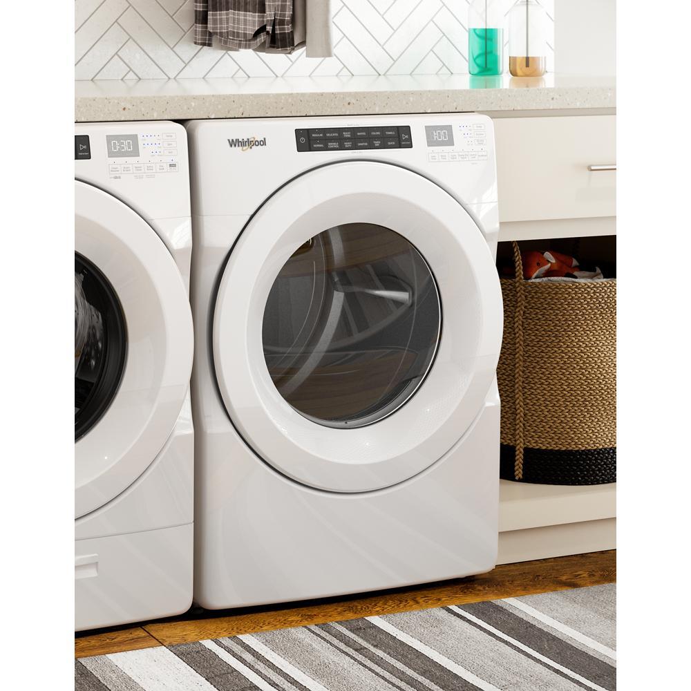 Secadora de gas apilable Whirlpool de 7.4 pies cúbicos (Blanca) Certificada Energy Star WGD560LHW