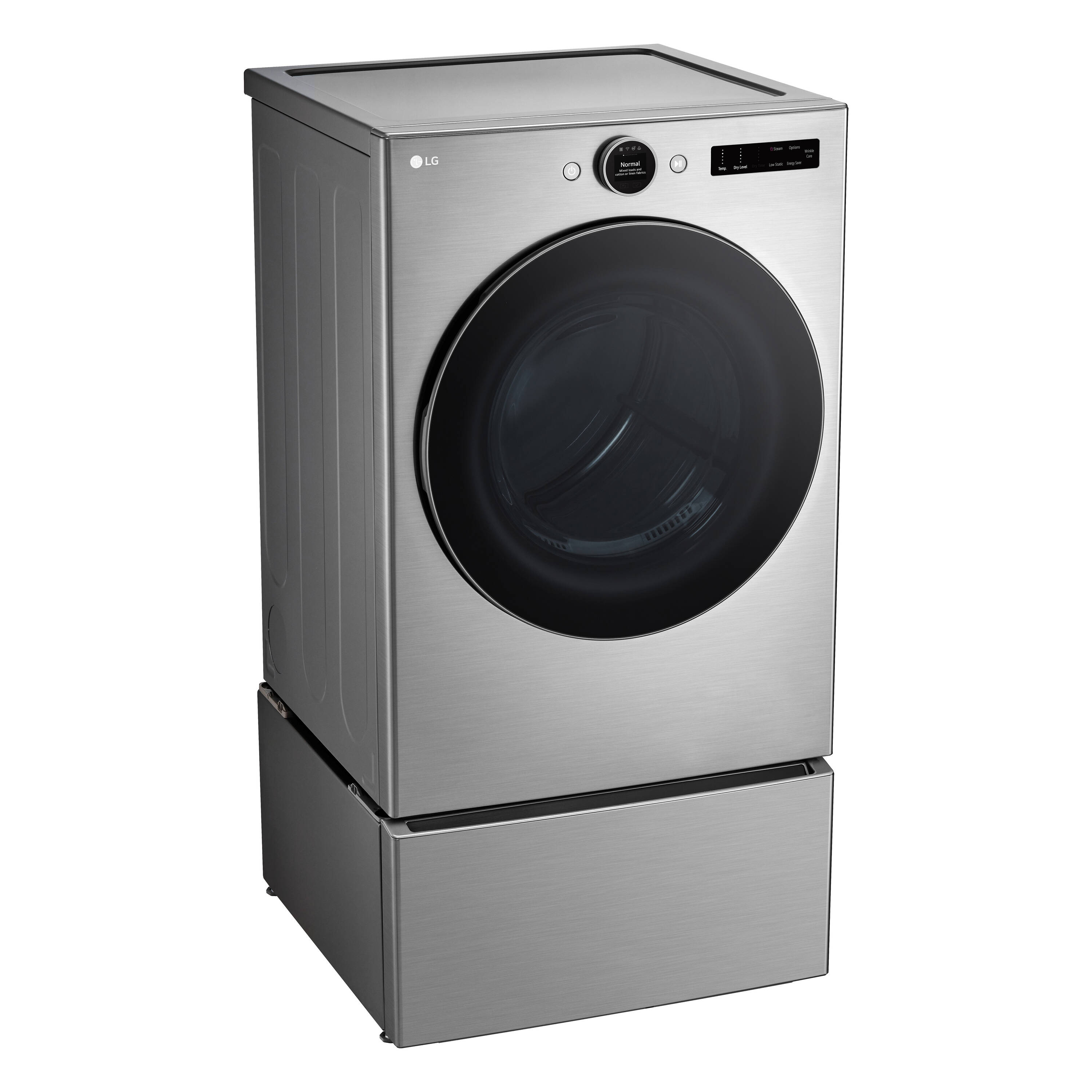 Secadora eléctrica de ciclo de vapor apilable LG TurboSteam de 7.4 pies cúbicos (Acero grafito) Certificada por Energy Star DLEX5500V