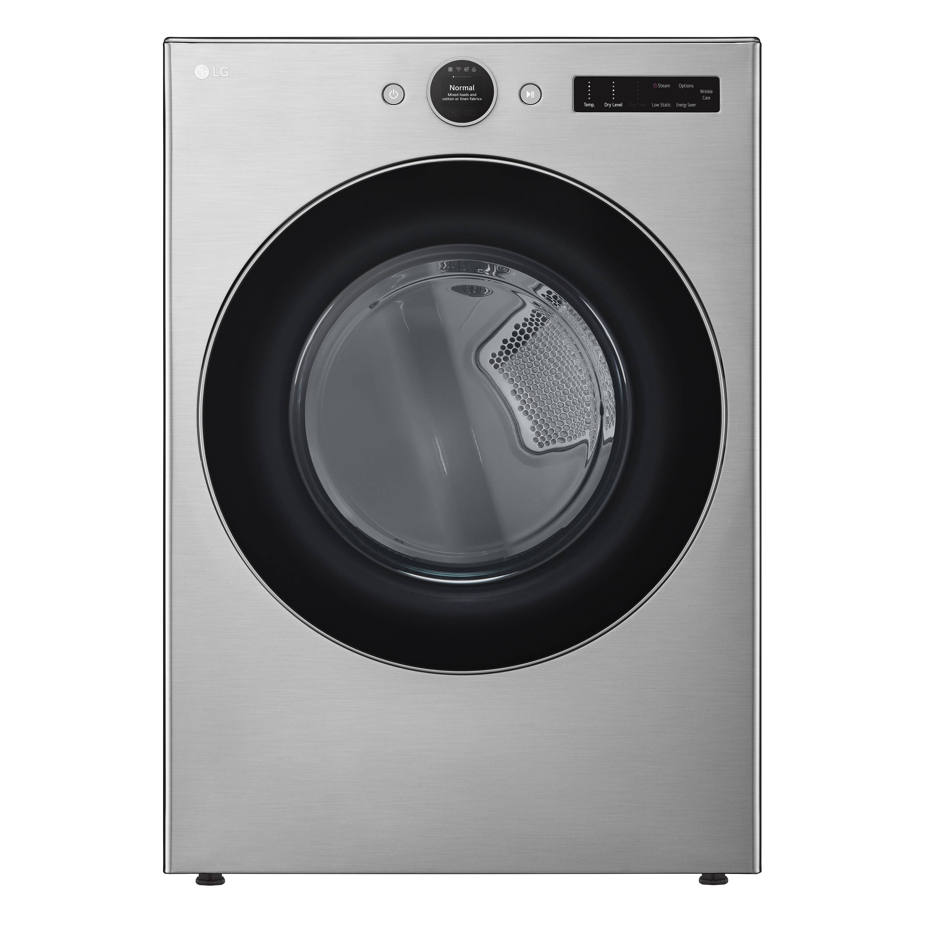 Secadora eléctrica de ciclo de vapor apilable LG TurboSteam de 7.4 pies cúbicos (Acero grafito) Certificada por Energy Star DLEX5500V
