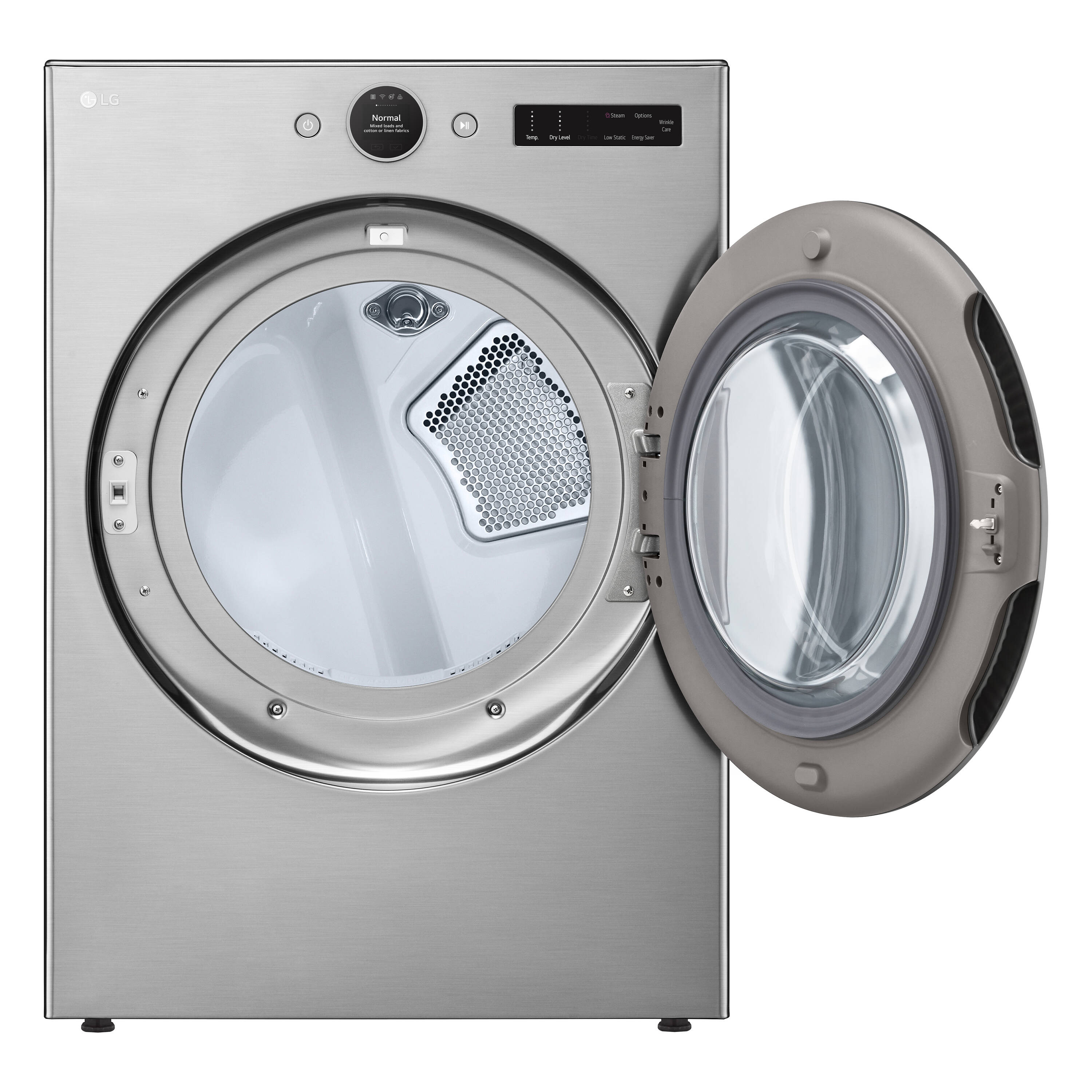 Secadora eléctrica de ciclo de vapor apilable LG TurboSteam de 7.4 pies cúbicos (Acero grafito) Certificada por Energy Star DLEX5500V