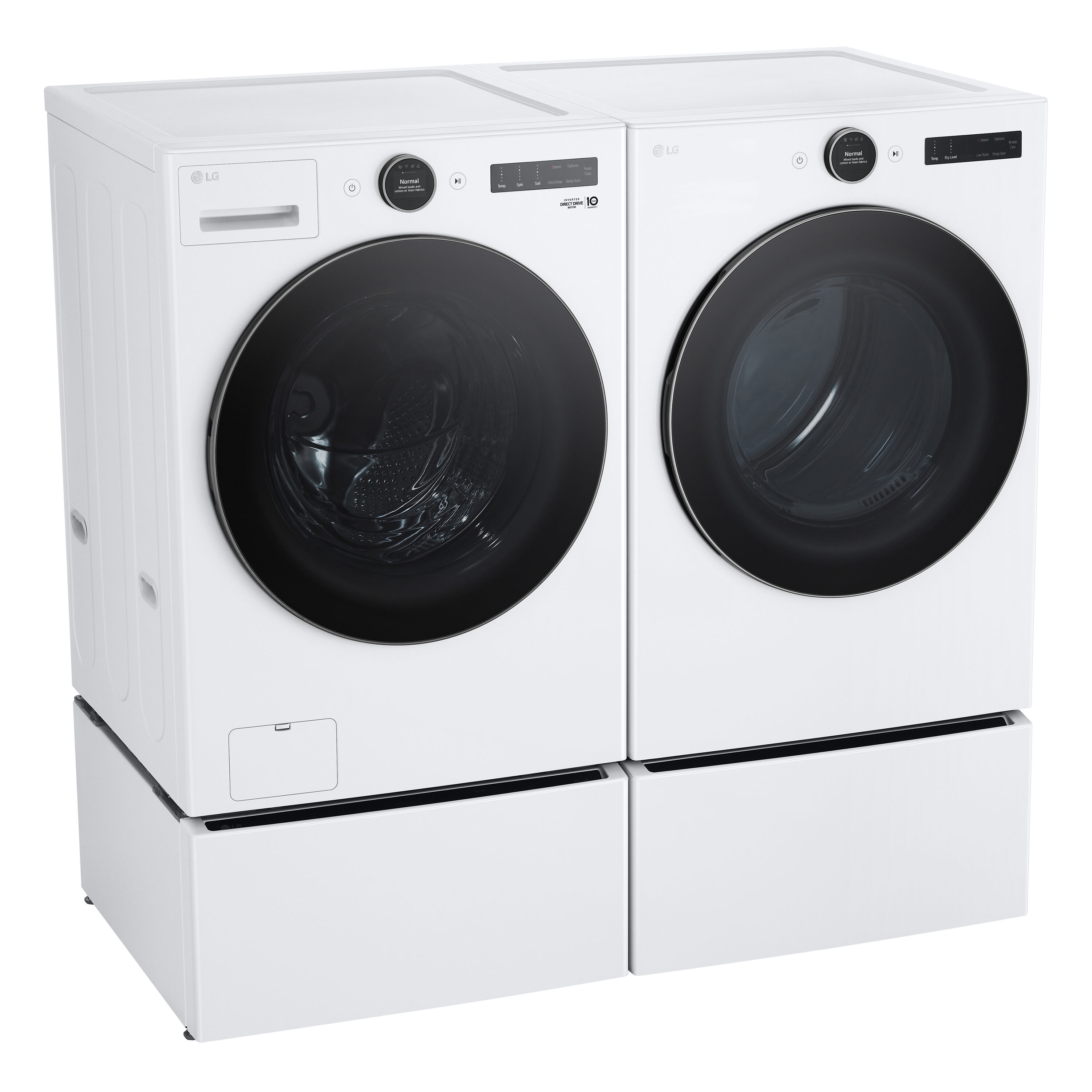 Secadora Eléctrica de Vapor Apilable con Ciclo TurboSteam de 7.4 pies cúbicos (Blanca) Certificada por Energy Star DLEX5500W de LG.