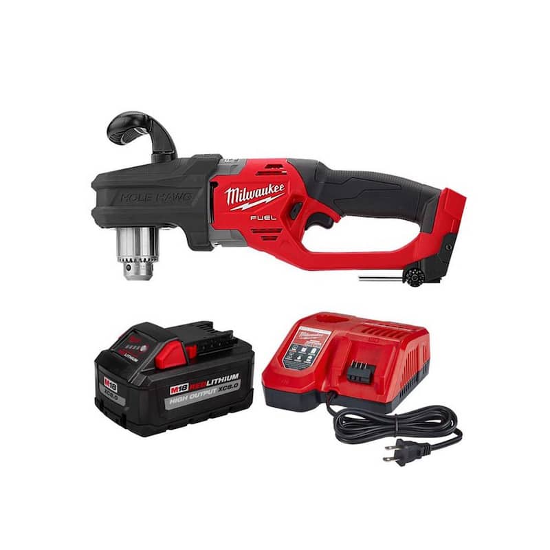 Milwaukee M18 FUEL GEN II 18-Volt Lithium-Ion Brushless Cordless 1/2 in. Hole Hawg Taladro Angular Derecho con kit de inicio de 8.0 Ah - 2807-20-48-59-1880