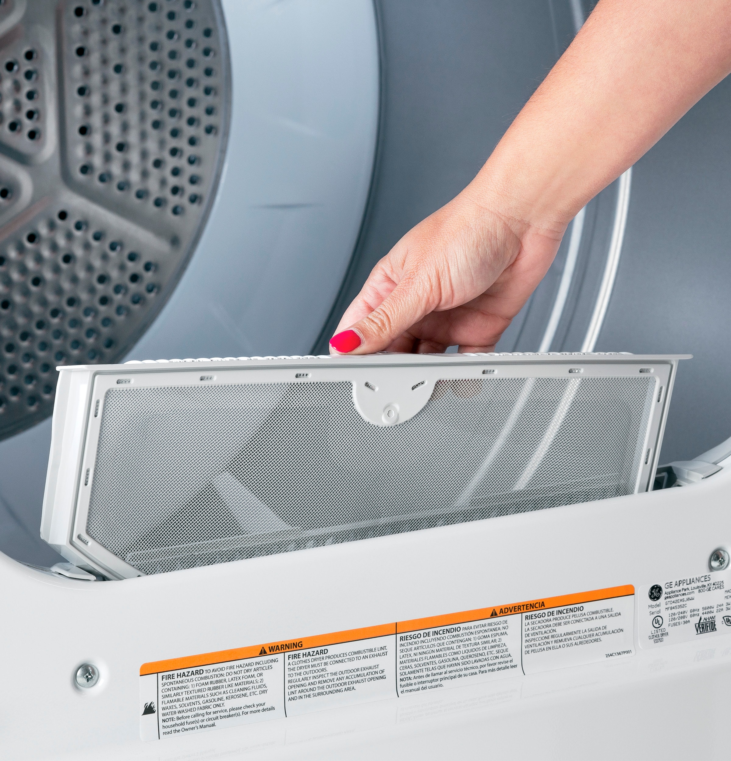 Secadora a gas de 7.2 pies cúbicos con ventilación (blanca)