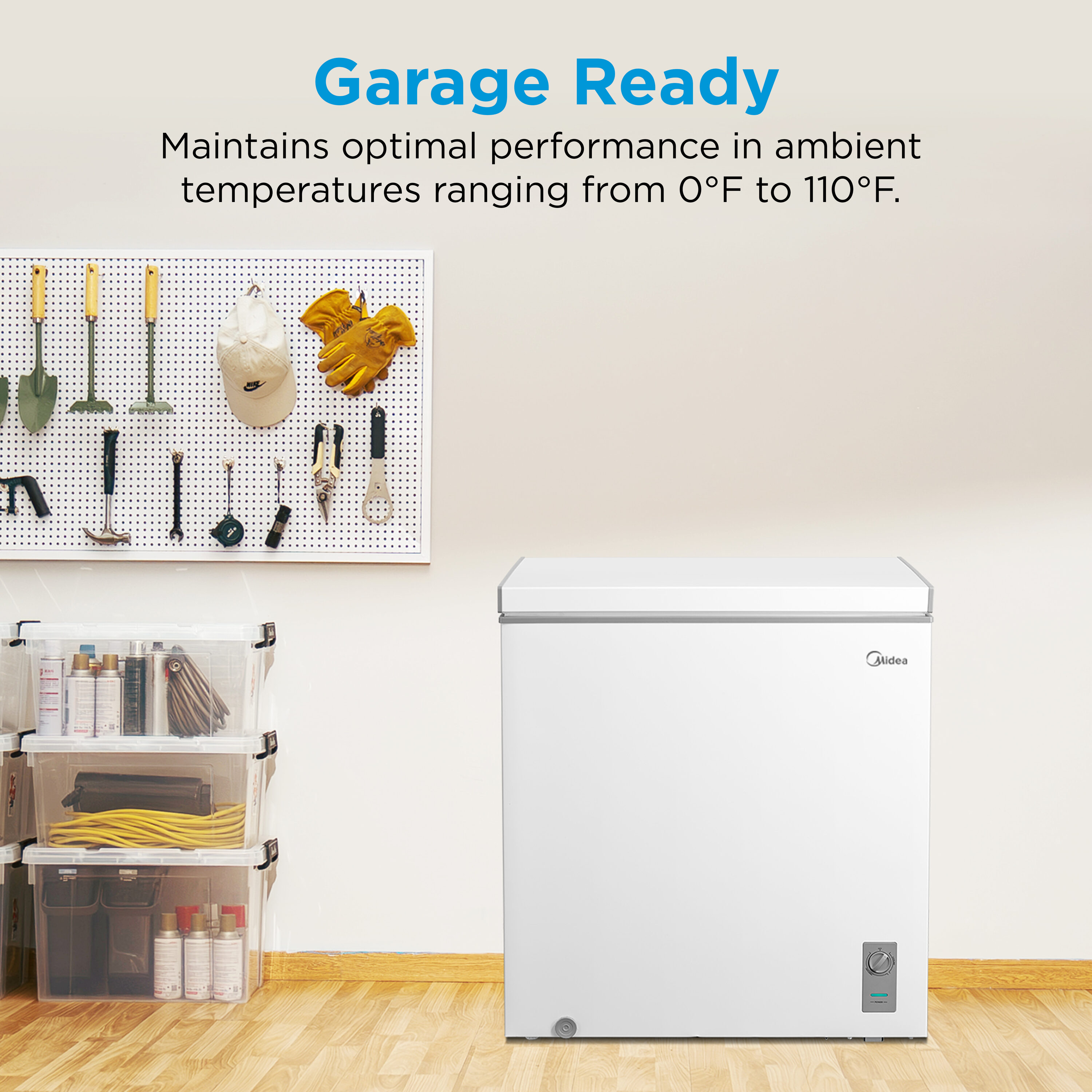 Congelador de Sótano de 7 pies cúbicos listo para el Garaje Convertible a Refrigerador (Blanco)