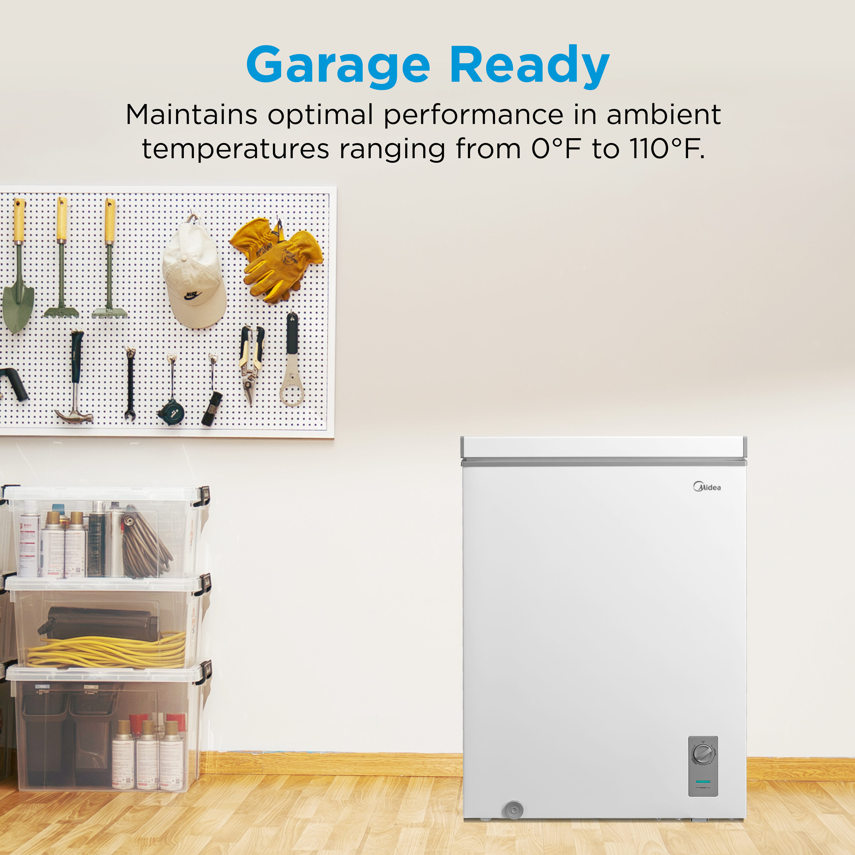 Congelador tipo baúl listo para garaje convertibl a refrigerador de 5.1 pies cúbicos (blanco) MRC05M5CWW