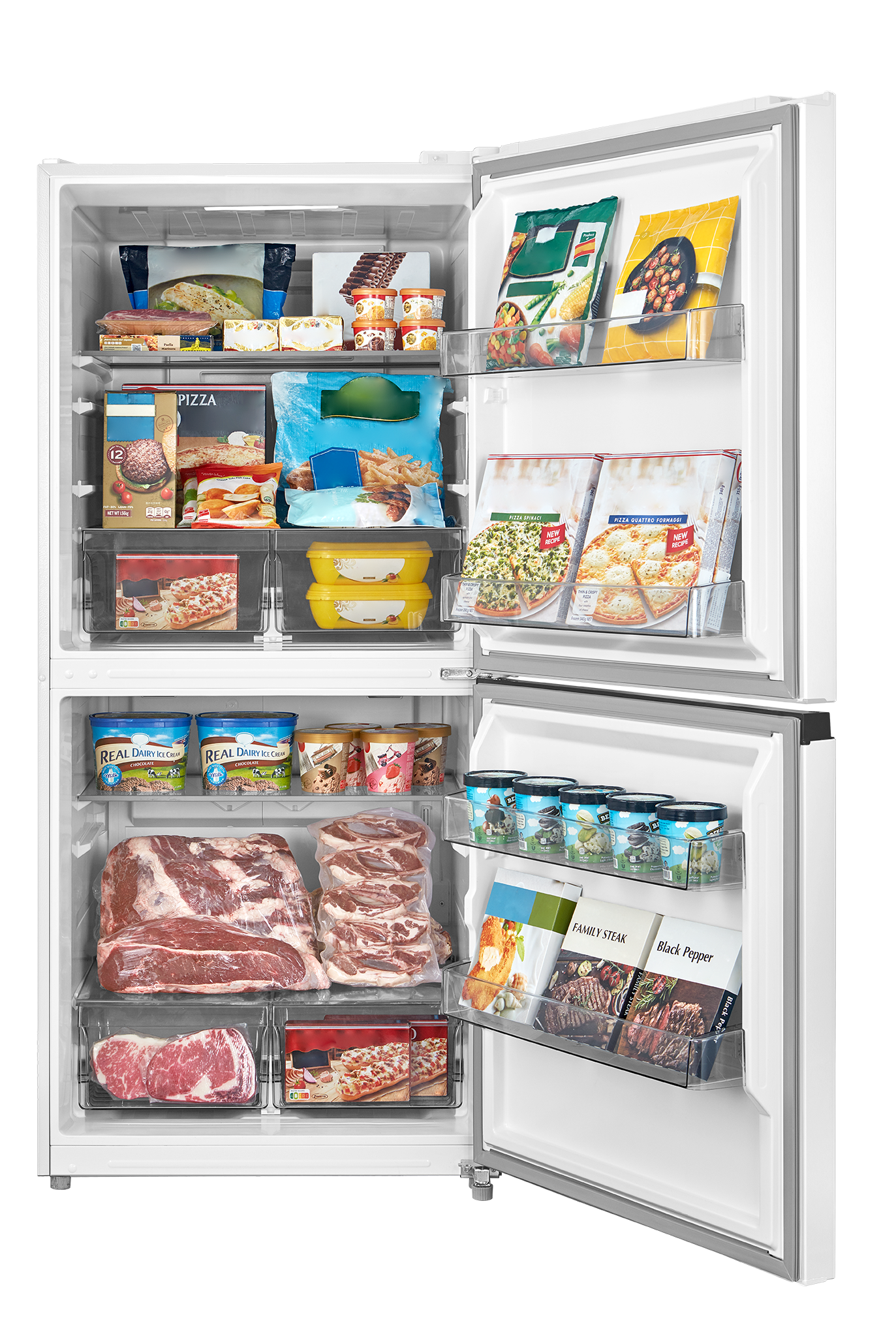 Congelador/Refrigerador Vertical Convertible Midea 50/50 Flex de 20 pies cúbicos para Garage, listo para garage, sin escarcha (Blanco) Certificado ENERGY STAR MRU21C7BWW
