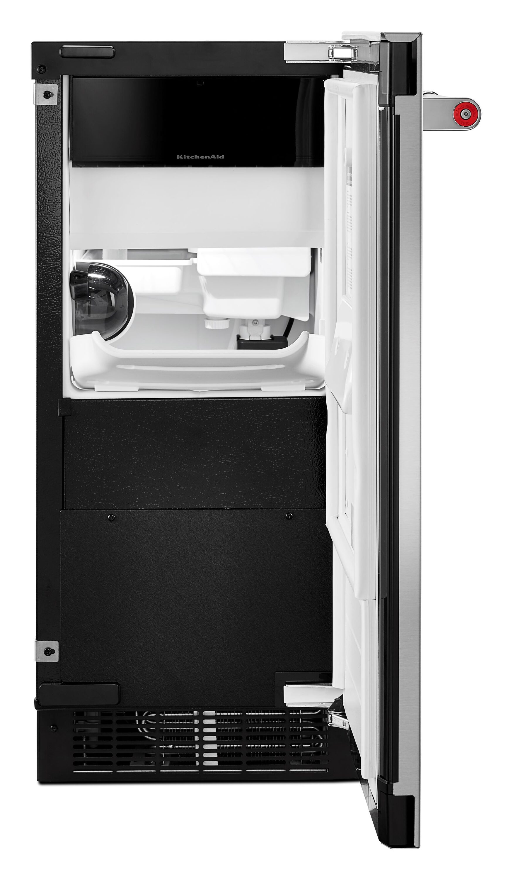 Máquina de hielo empotrada de cubos de 22.8 libras al día de KitchenAid (Negro Acero Inoxidable con acabado PRINTSHIELD) KUIX535HBS