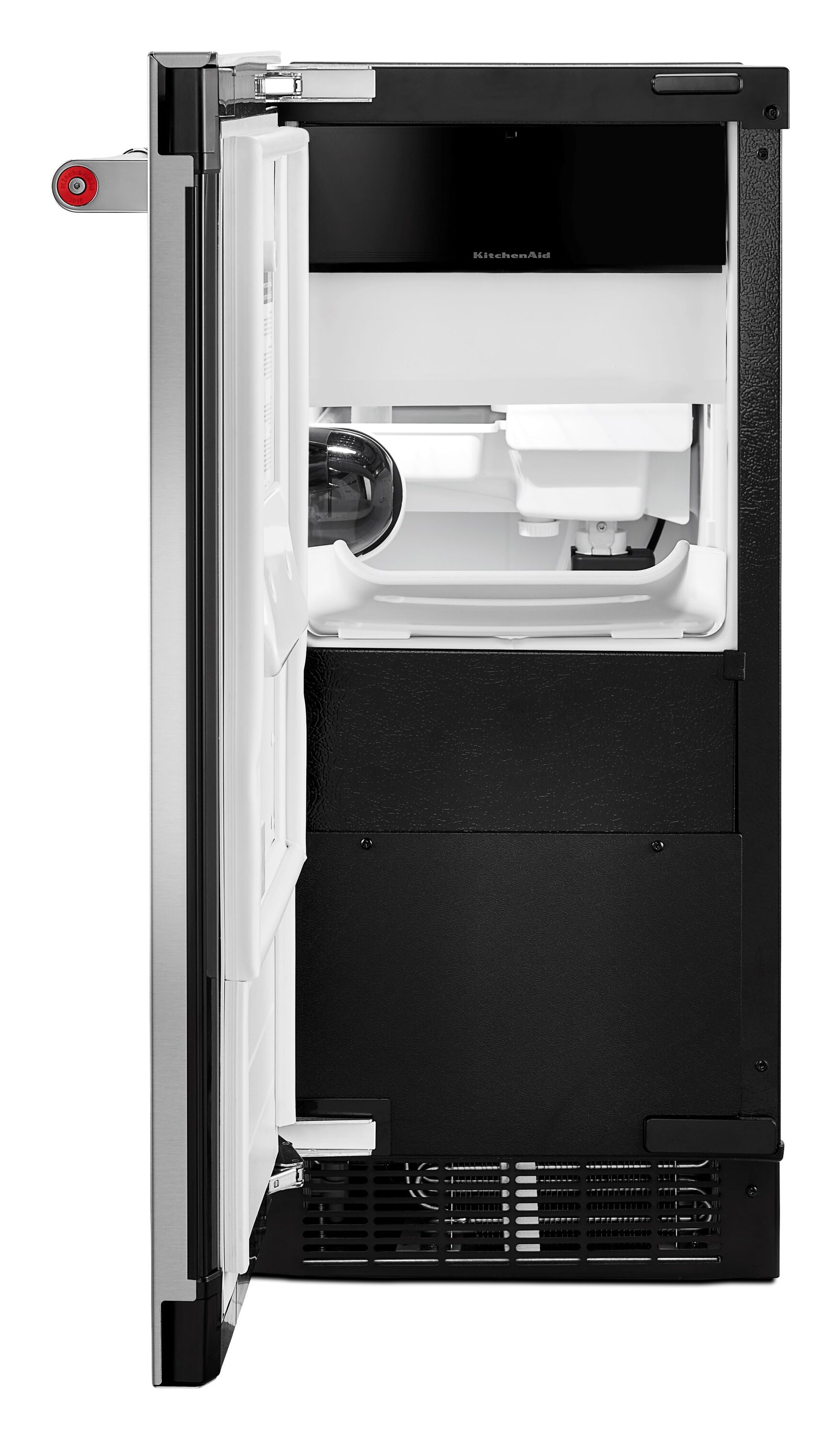 Máquina de hielo empotrada de cubos de 22.8 libras al día de KitchenAid (Negro Acero Inoxidable con acabado PRINTSHIELD) KUIX535HBS
