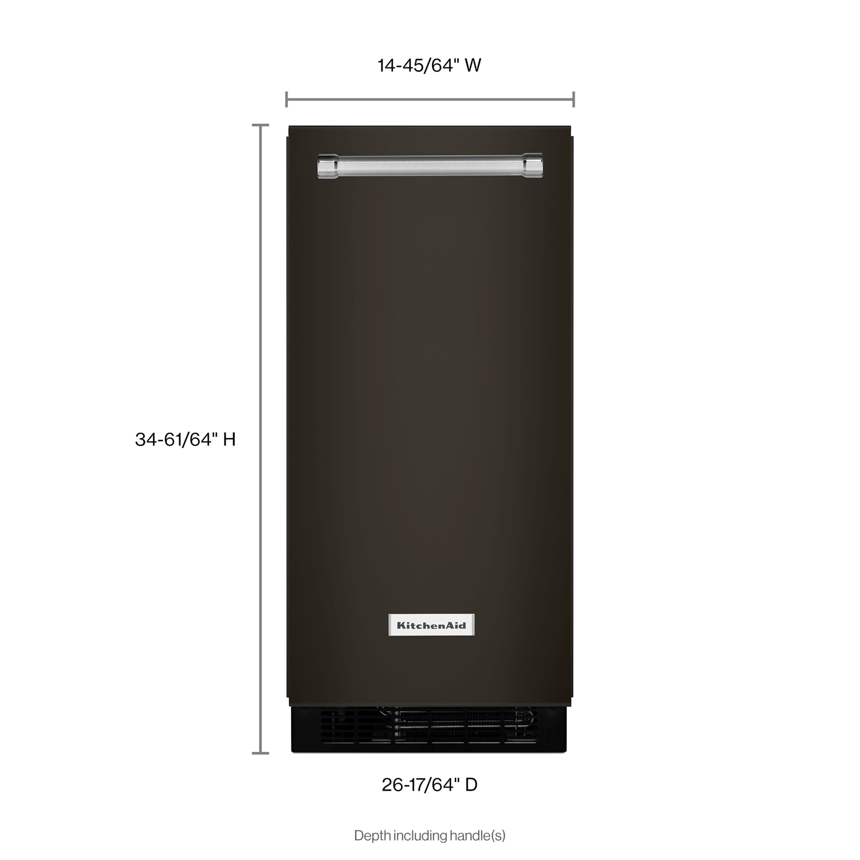 Máquina de hielo empotrada de cubos de 22.8 libras al día de KitchenAid (Negro Acero Inoxidable con acabado PRINTSHIELD) KUIX535HBS