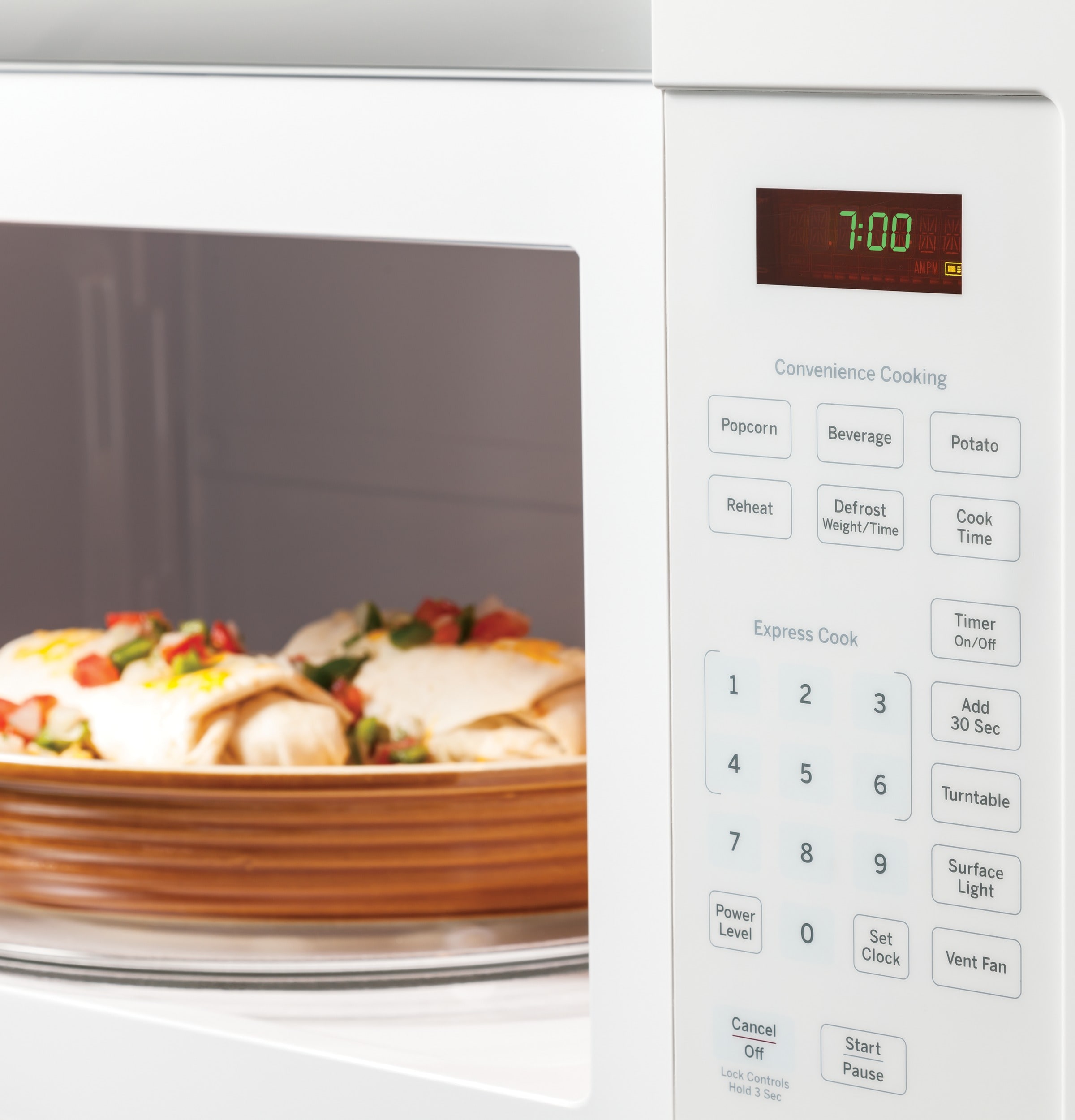 Microondas de 1.6 pies cúbicos sobre la estufa de 29.875 pulgadas (blanco)