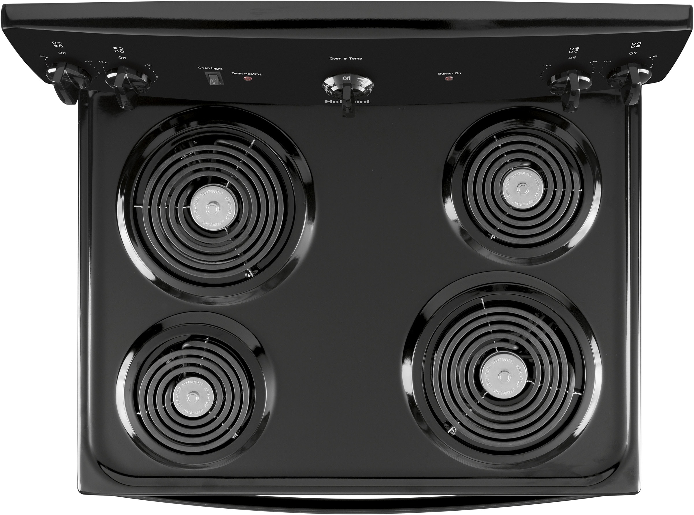 Estufa eléctrica independiente de 30 pulgadas con 4 quemadores y 5.0 pies cúbicos de capacidad (Negro)