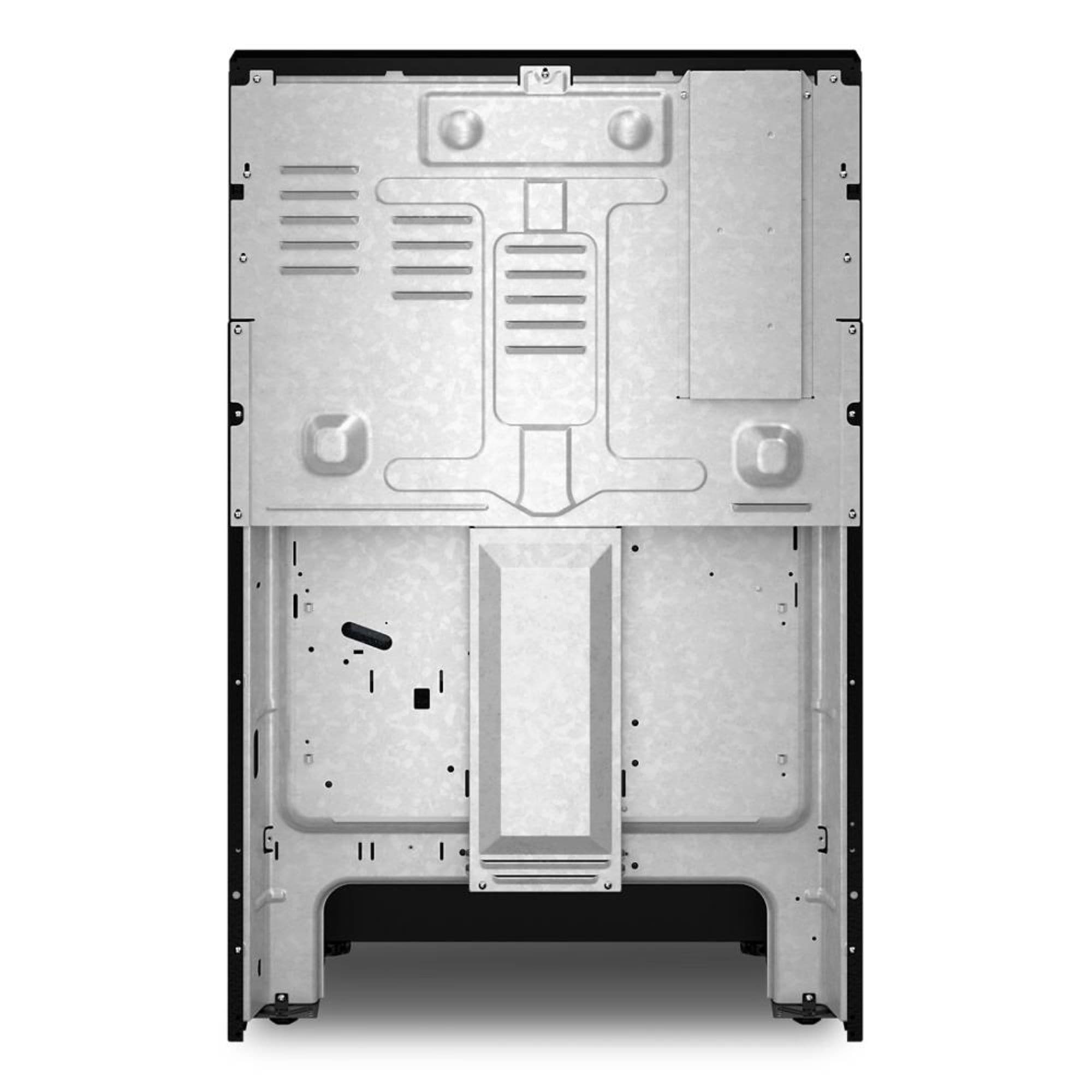 Tecnología de cocción al aire de Whirlpool, Estufa eléctrica independiente de 30 pulgadas con cubierta de vidrio, 5 quemadores, horno de convección de aire caliente de 5.3 pies cúbicos y freidora de aire (Negra) WFES5030RB