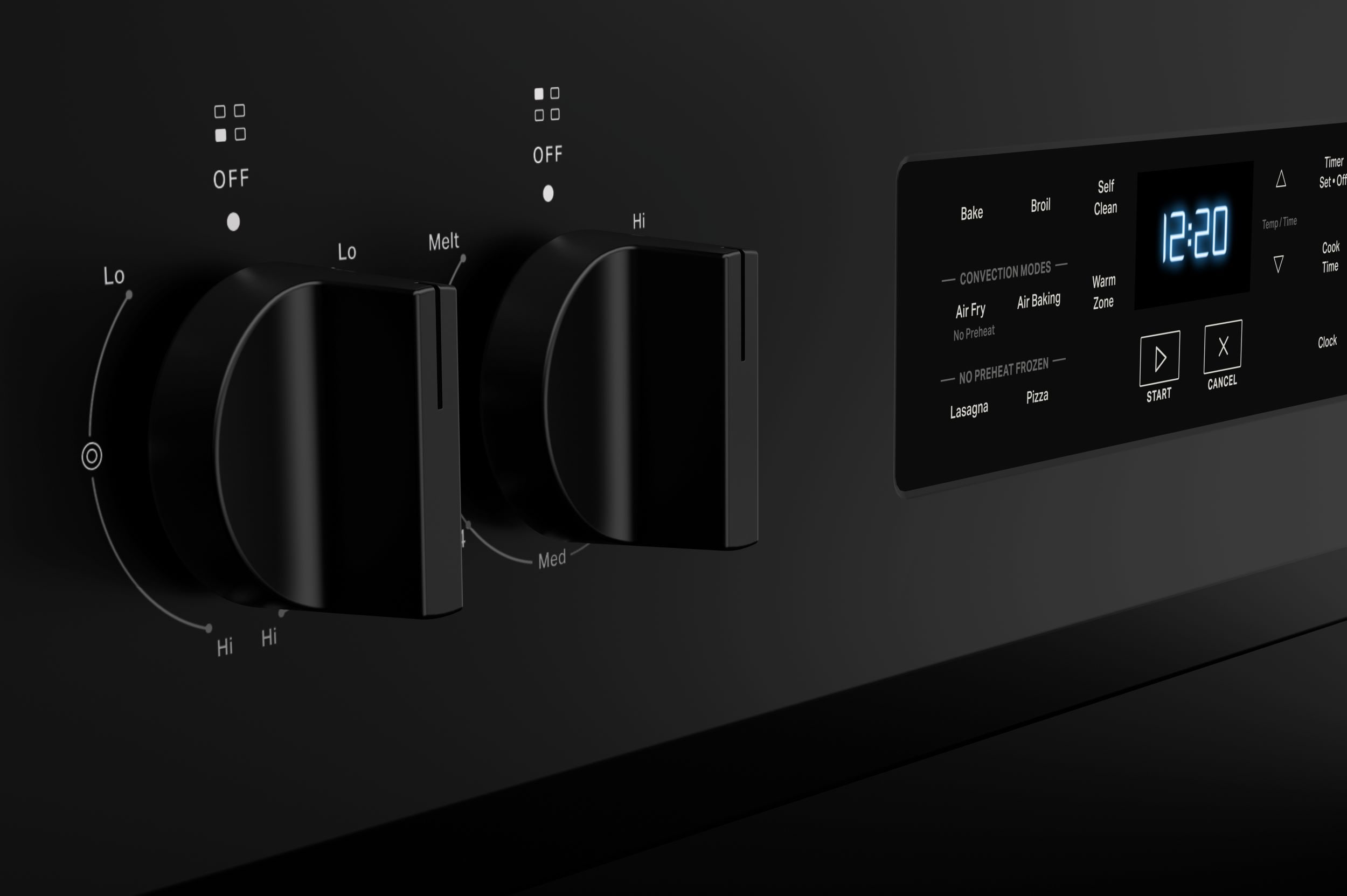 Tecnología de cocción al aire de Whirlpool, Estufa eléctrica independiente de 30 pulgadas con cubierta de vidrio, 5 quemadores, horno de convección de aire caliente de 5.3 pies cúbicos y freidora de aire (Negra) WFES5030RB