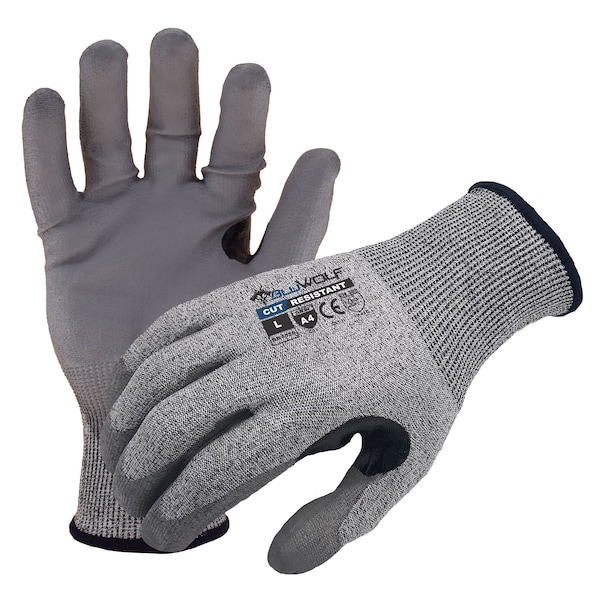 Guantes de trabajo resistentes a cortes Azusa Safety, Nivel de corte A4, Gris/Gris, M - BW4020.