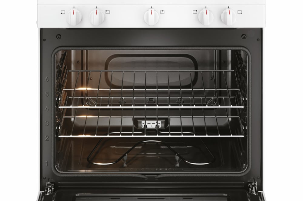Estufa Eléctrica de Piso con 5 Quemadores y 5.3 pies cúbicos - Frigidaire 30 pulgadas Encimera de Vidrio en Color Blanco